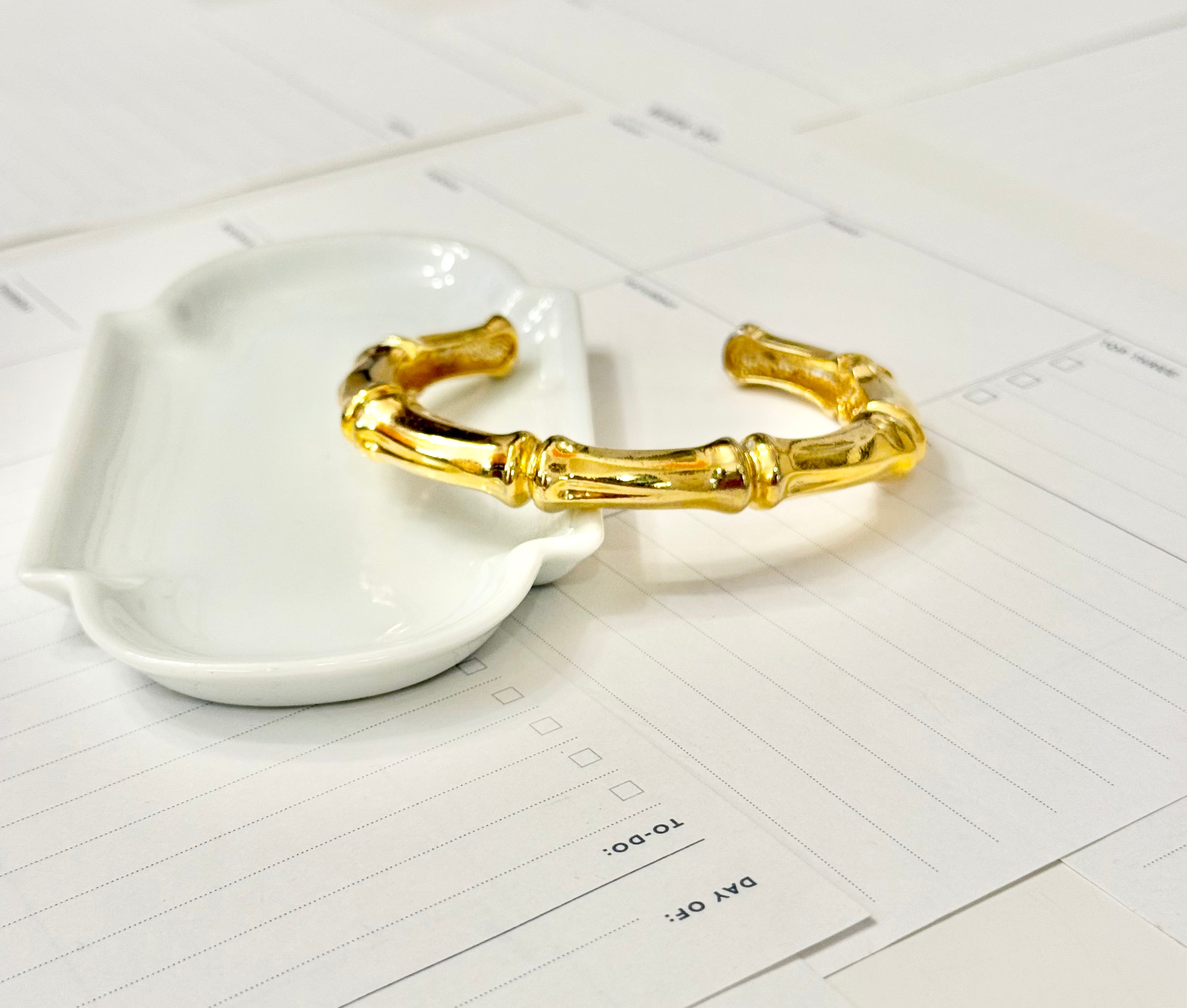 The most lovely gold bamboo cuff bracelet...