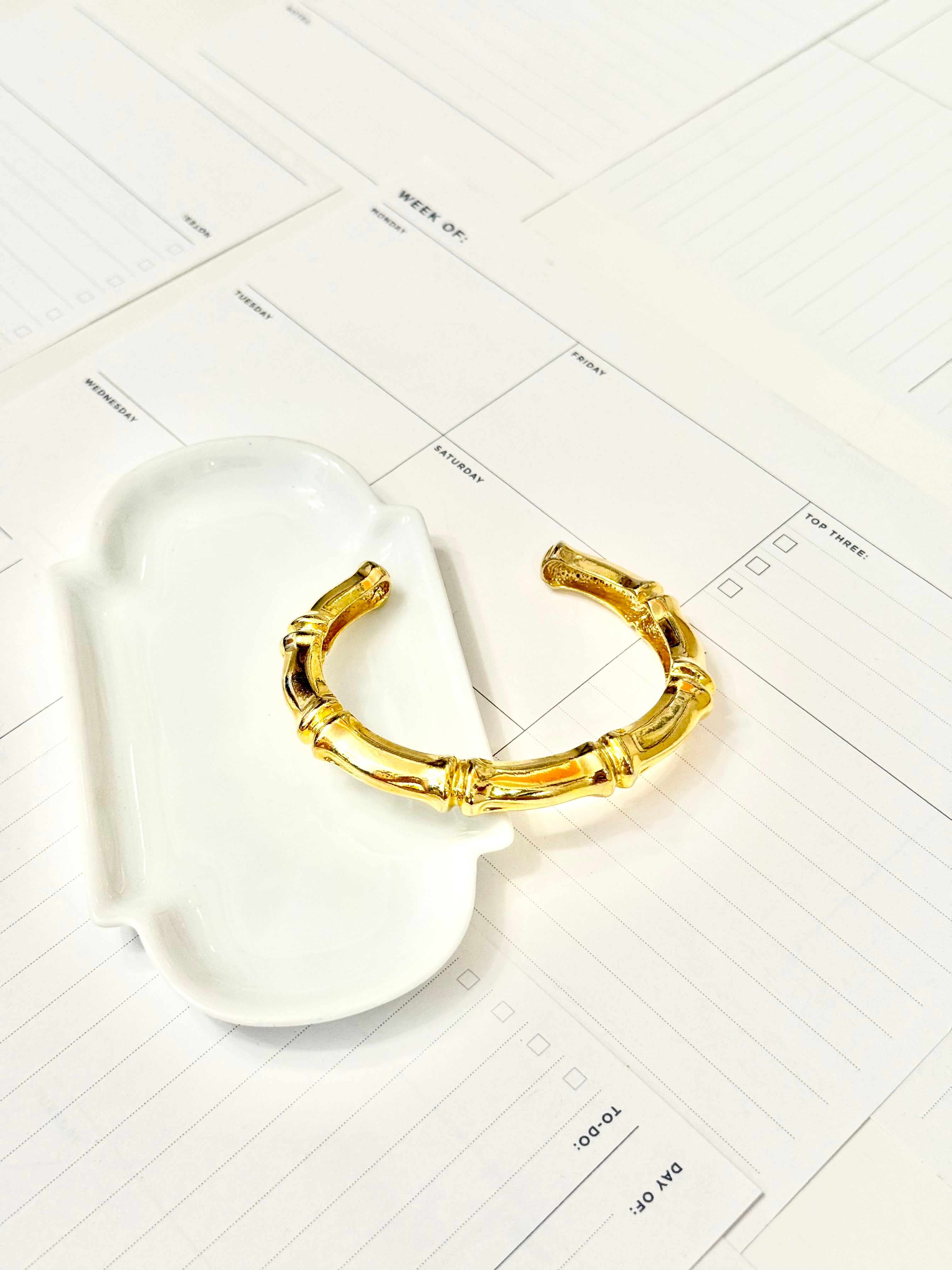 The most lovely gold bamboo cuff bracelet...