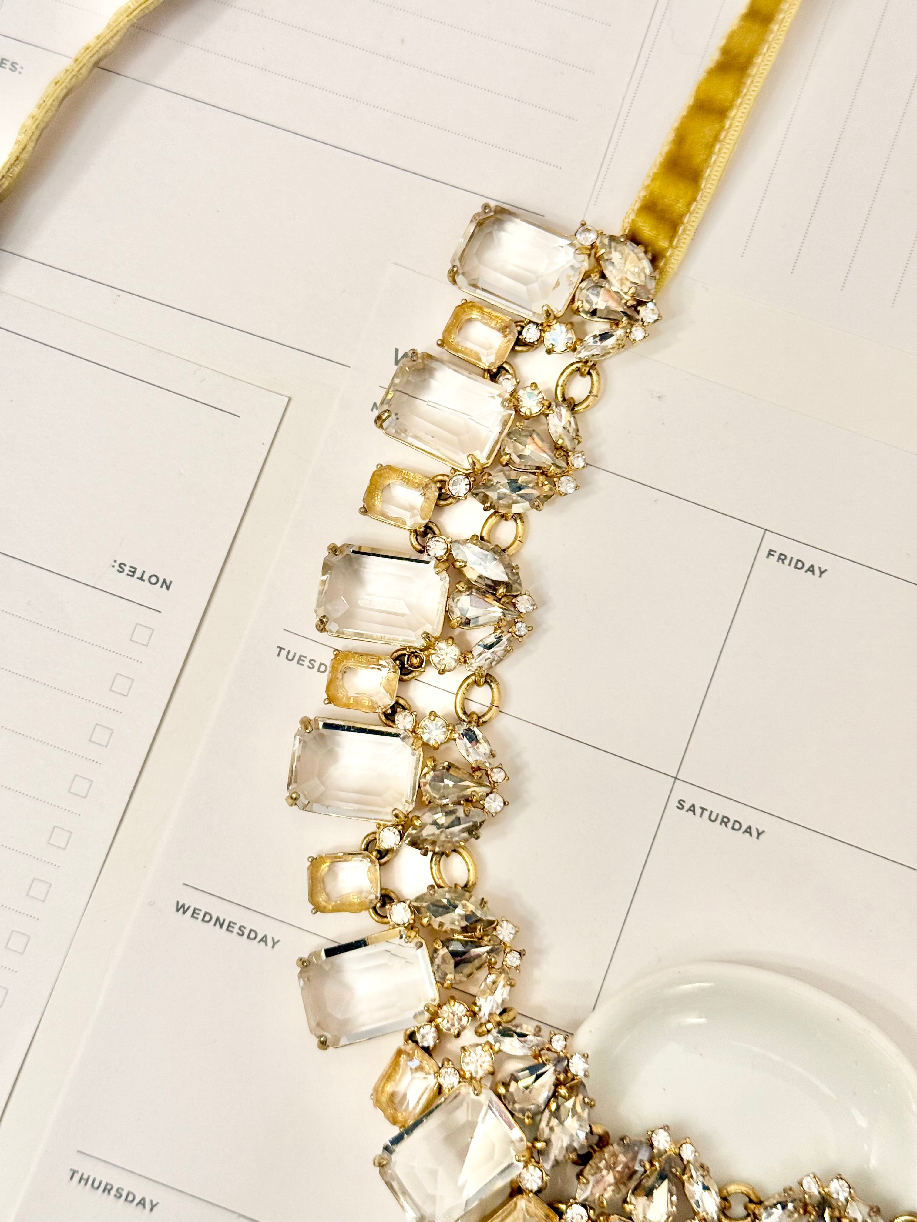 Ladies on Holiday reimagined stunning necklace with vintage french velvet.