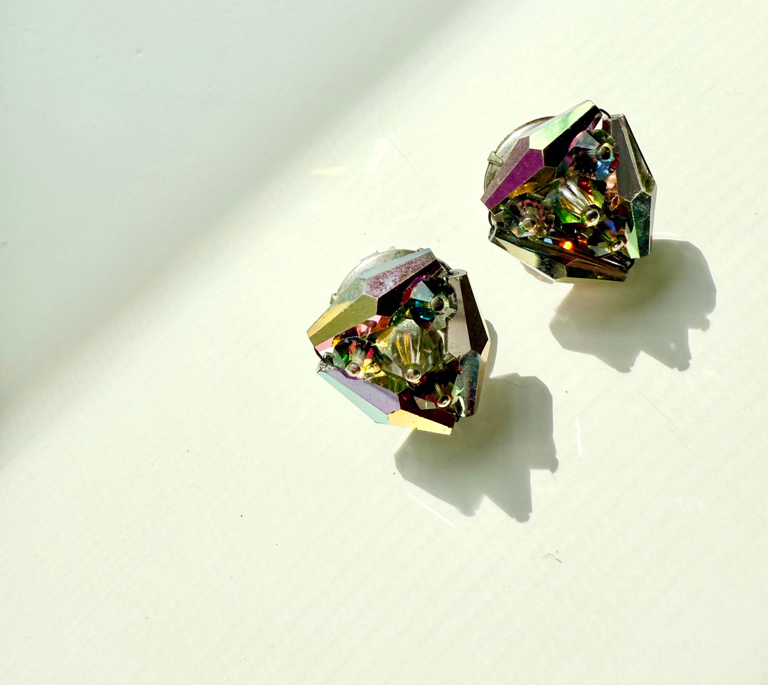 1950's French divine glass earrings...so darling