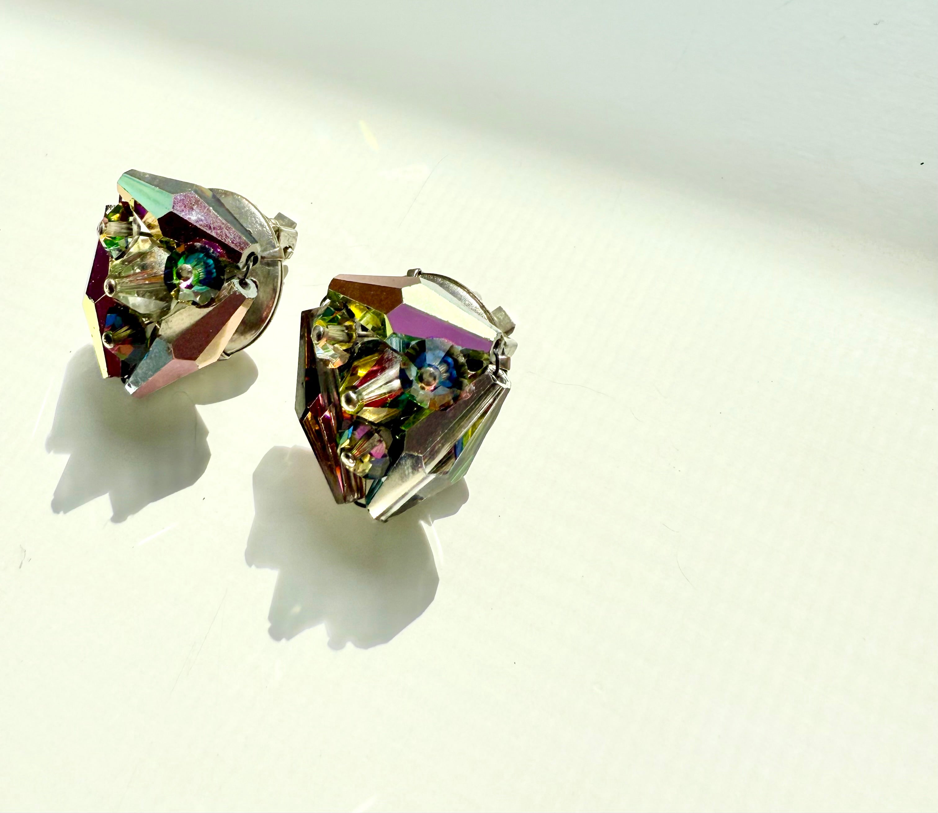 1950's French divine glass earrings...so darling