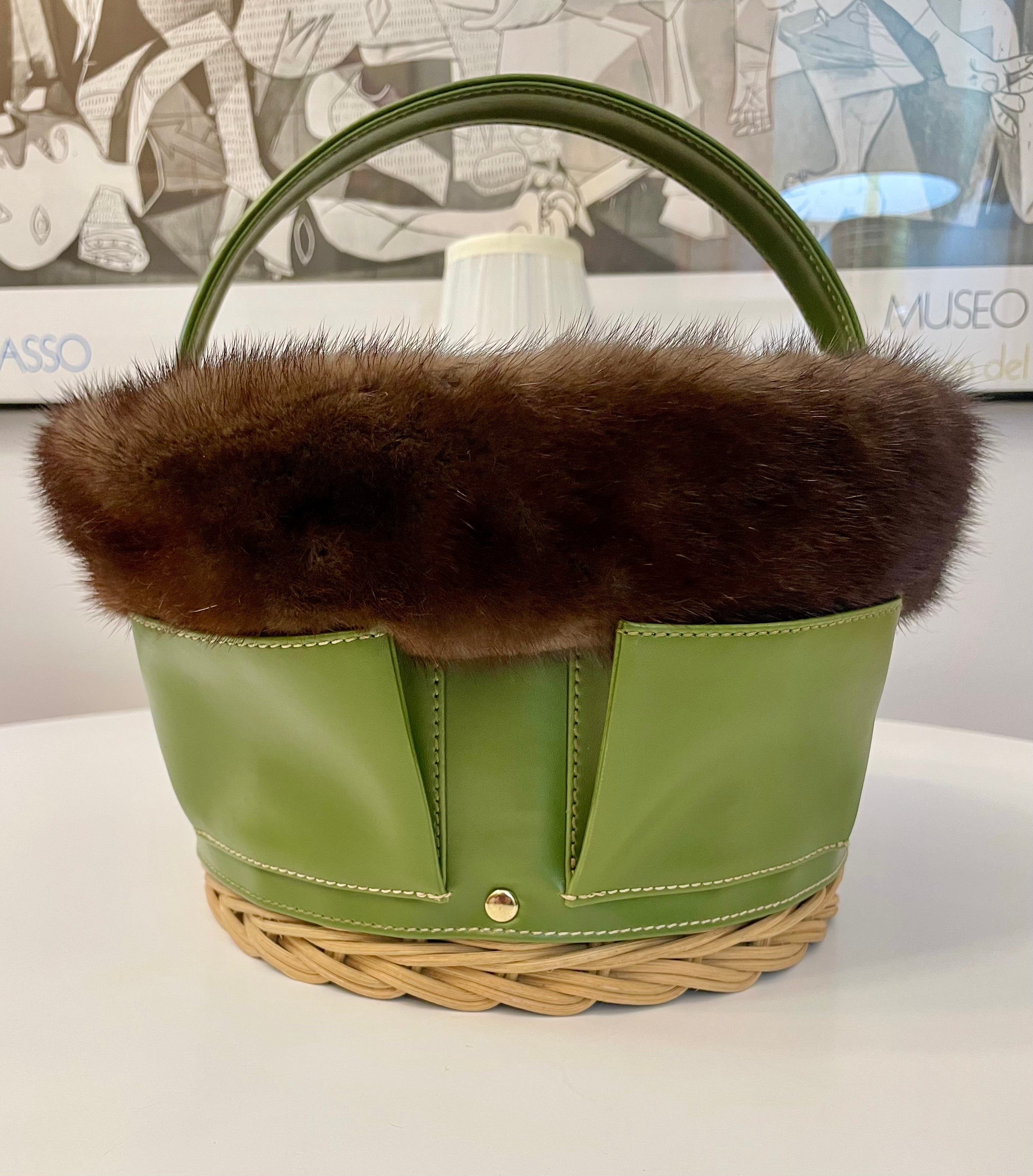 The most darling mink trimmed basket. So extraordinary