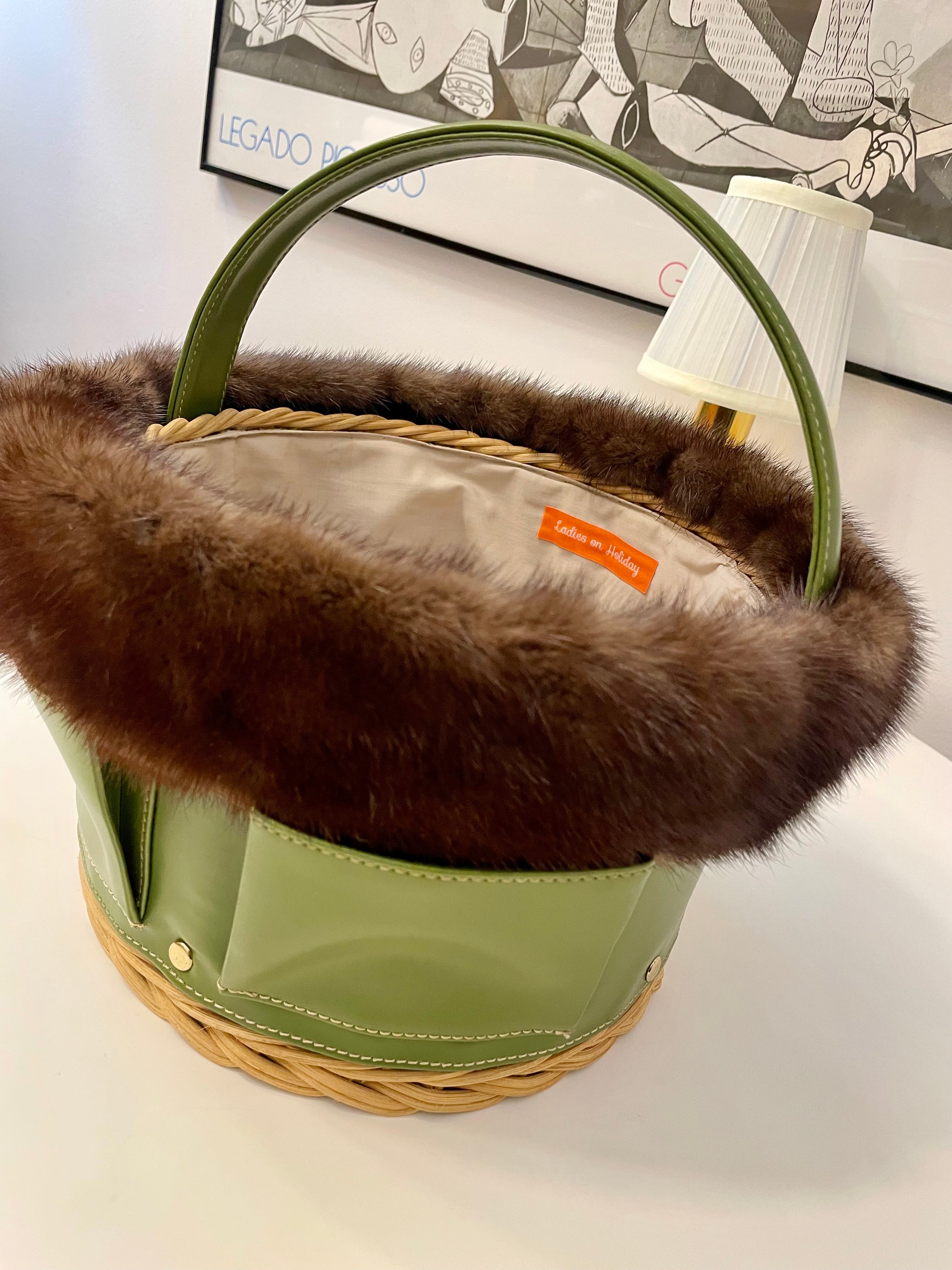 The most darling mink trimmed basket. So extraordinary