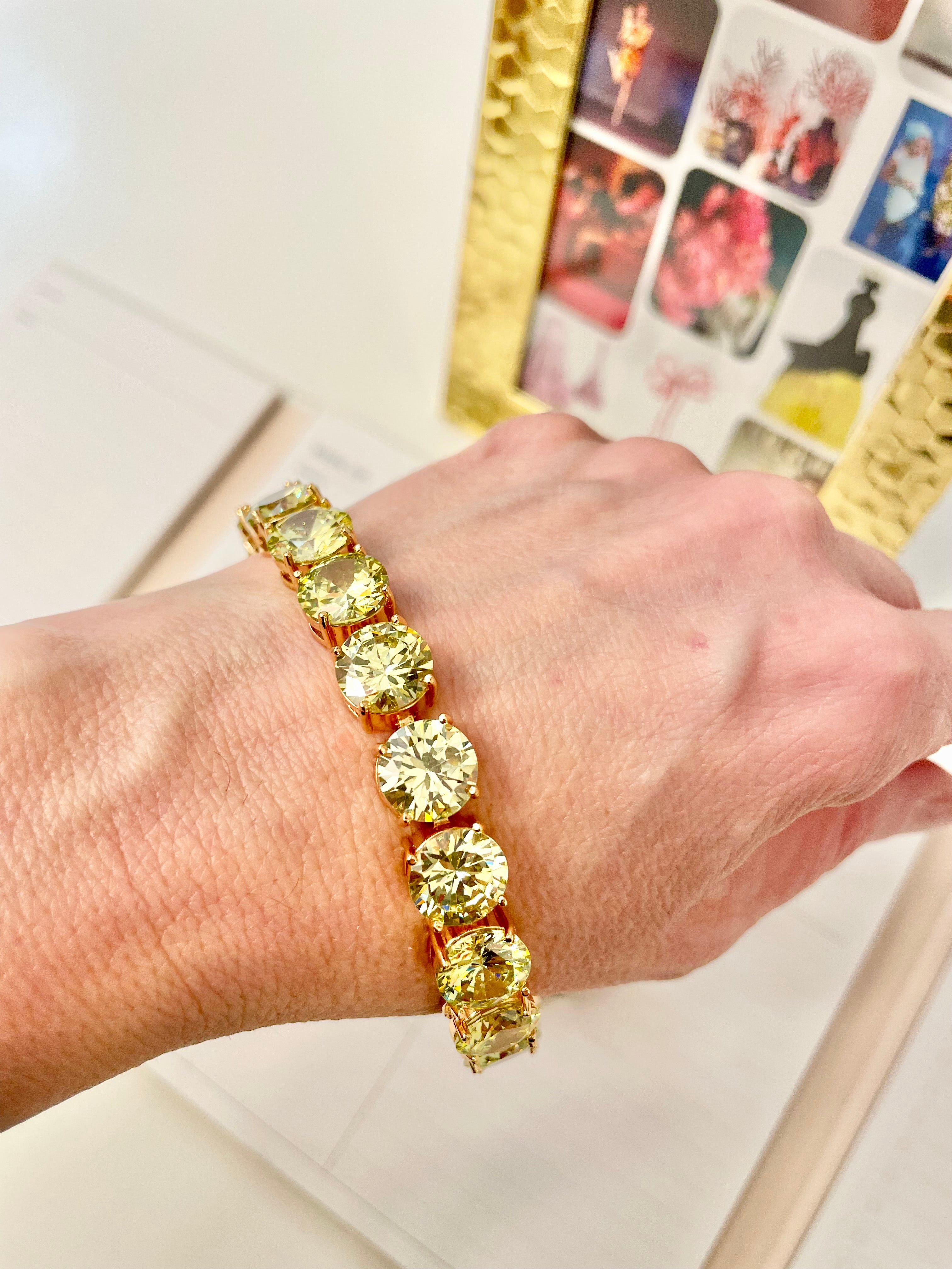 Ladies who lunch yellow glass tennis bracelet..so chic