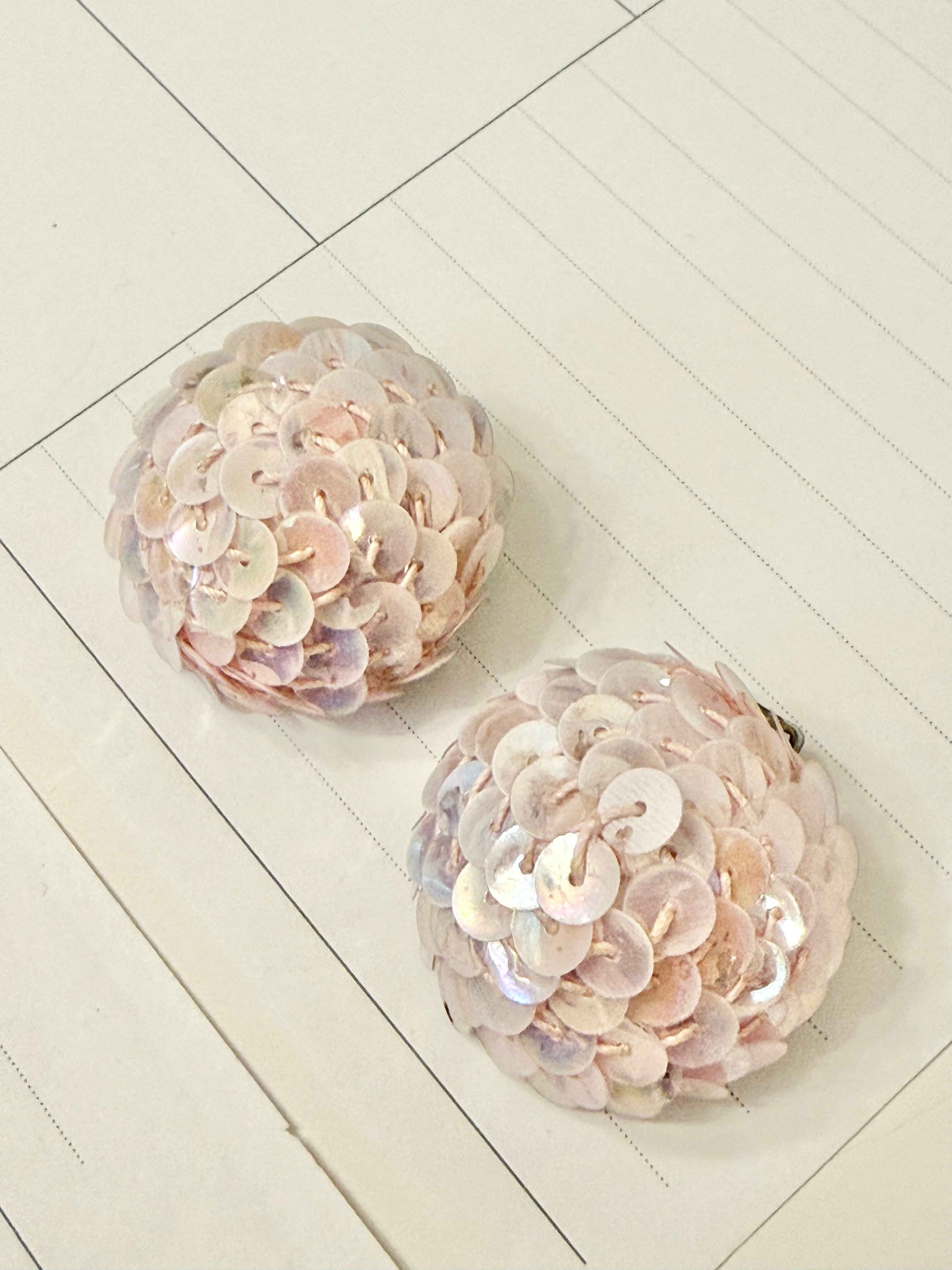The most feminine soft pink button earrings...