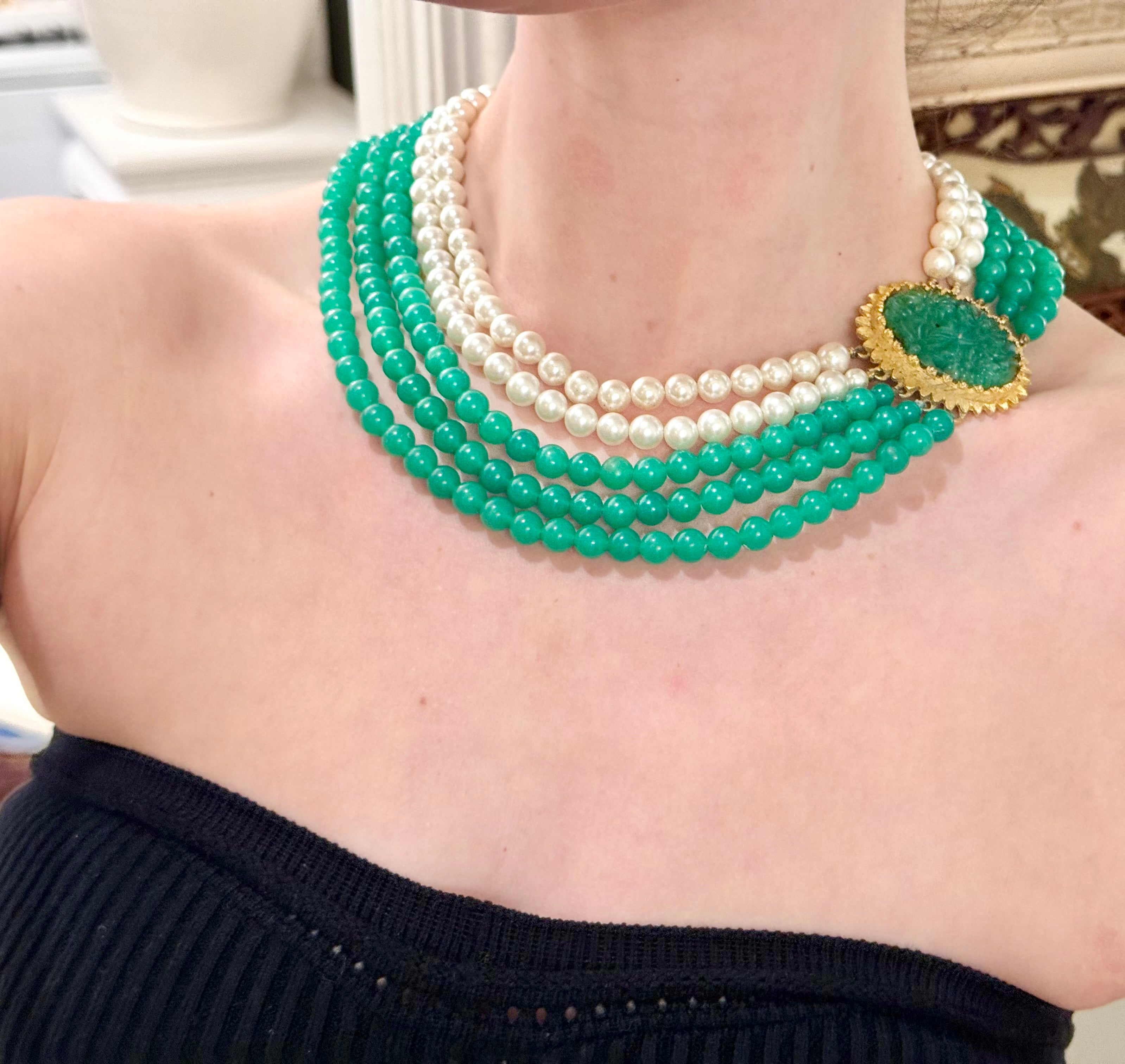 The most divine faux jade necklace....