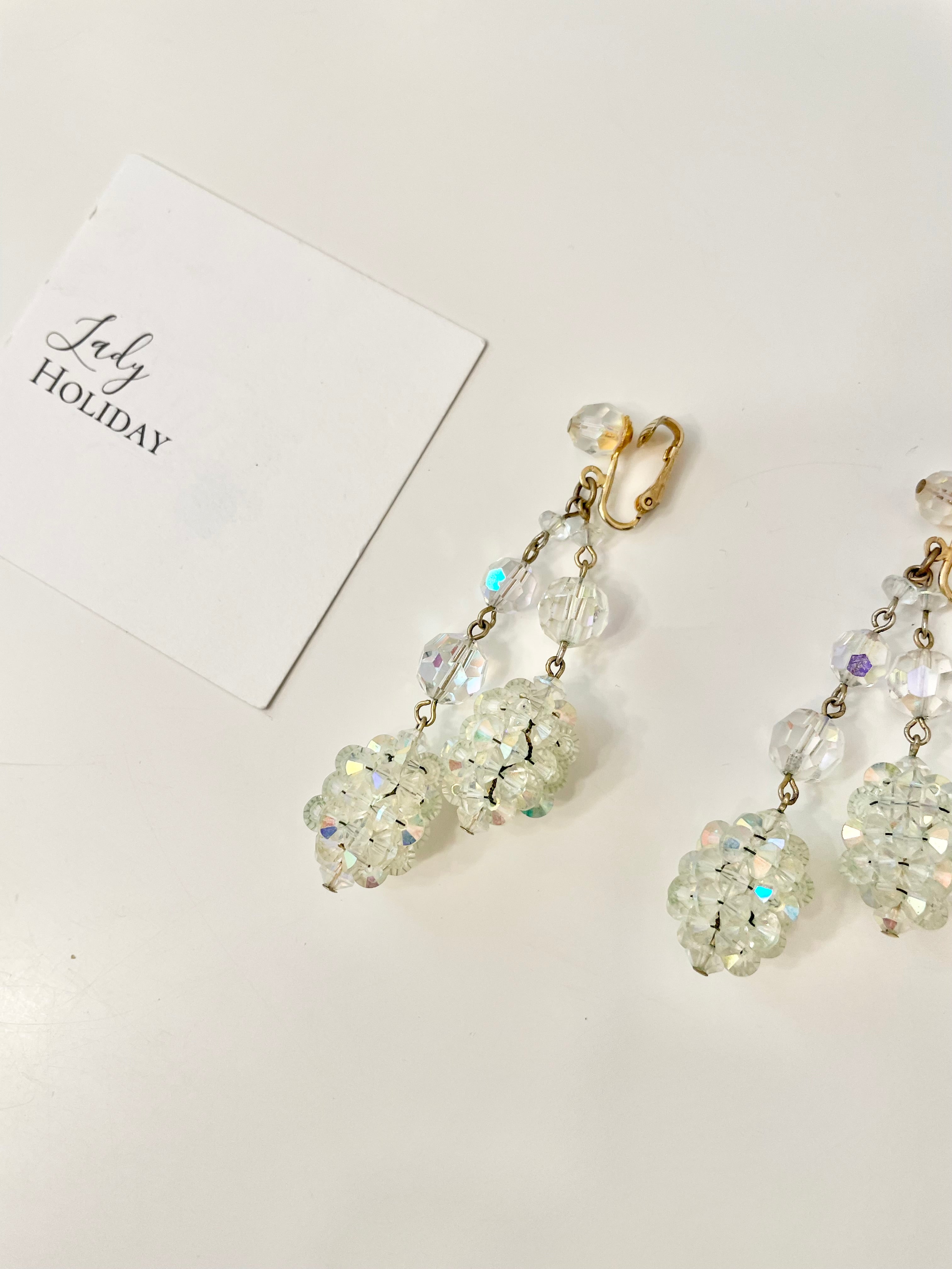1960's Bergere Austrian crystal drop earrings... so delightful!