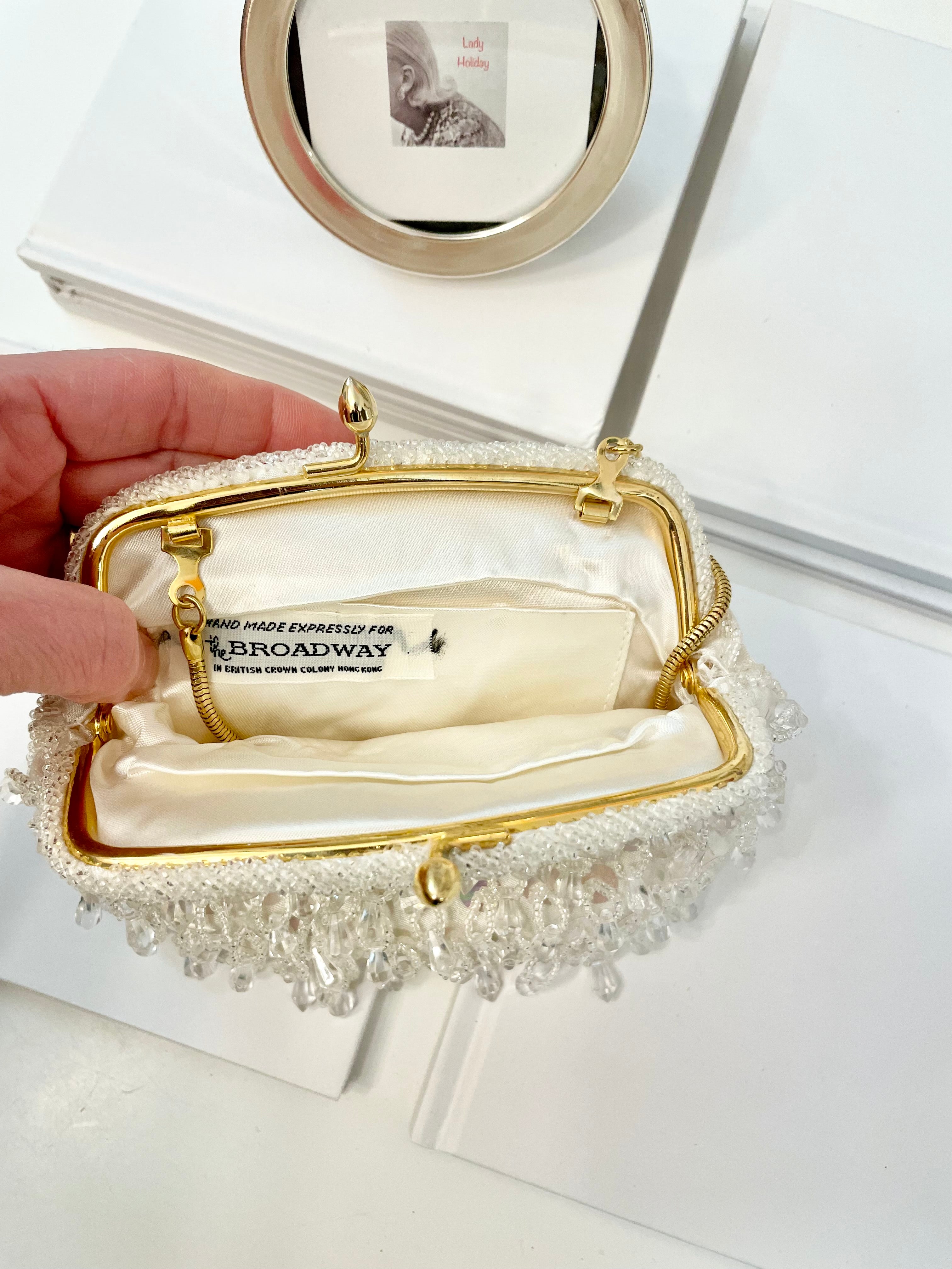 1960's elegant cha cha ivory satin bag... so fabulous.