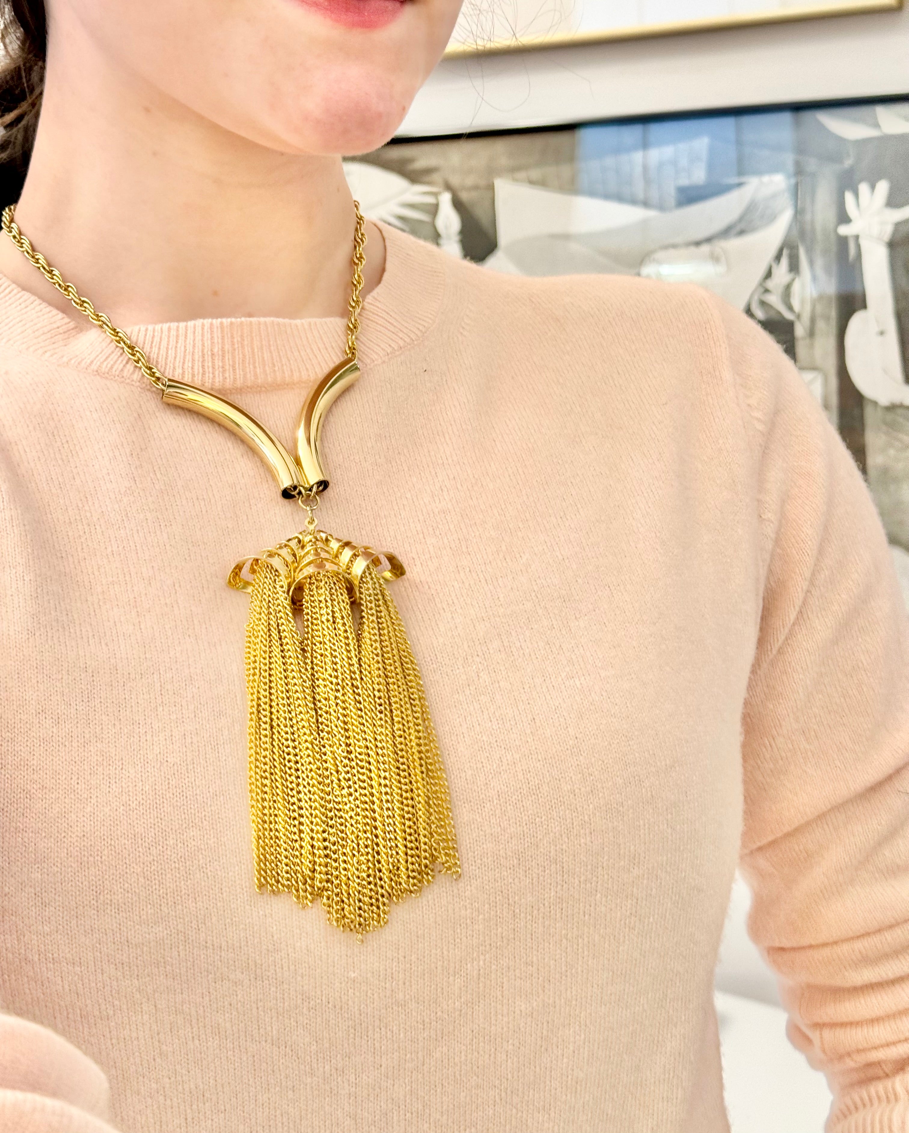 That charming gal and her gold tassels....