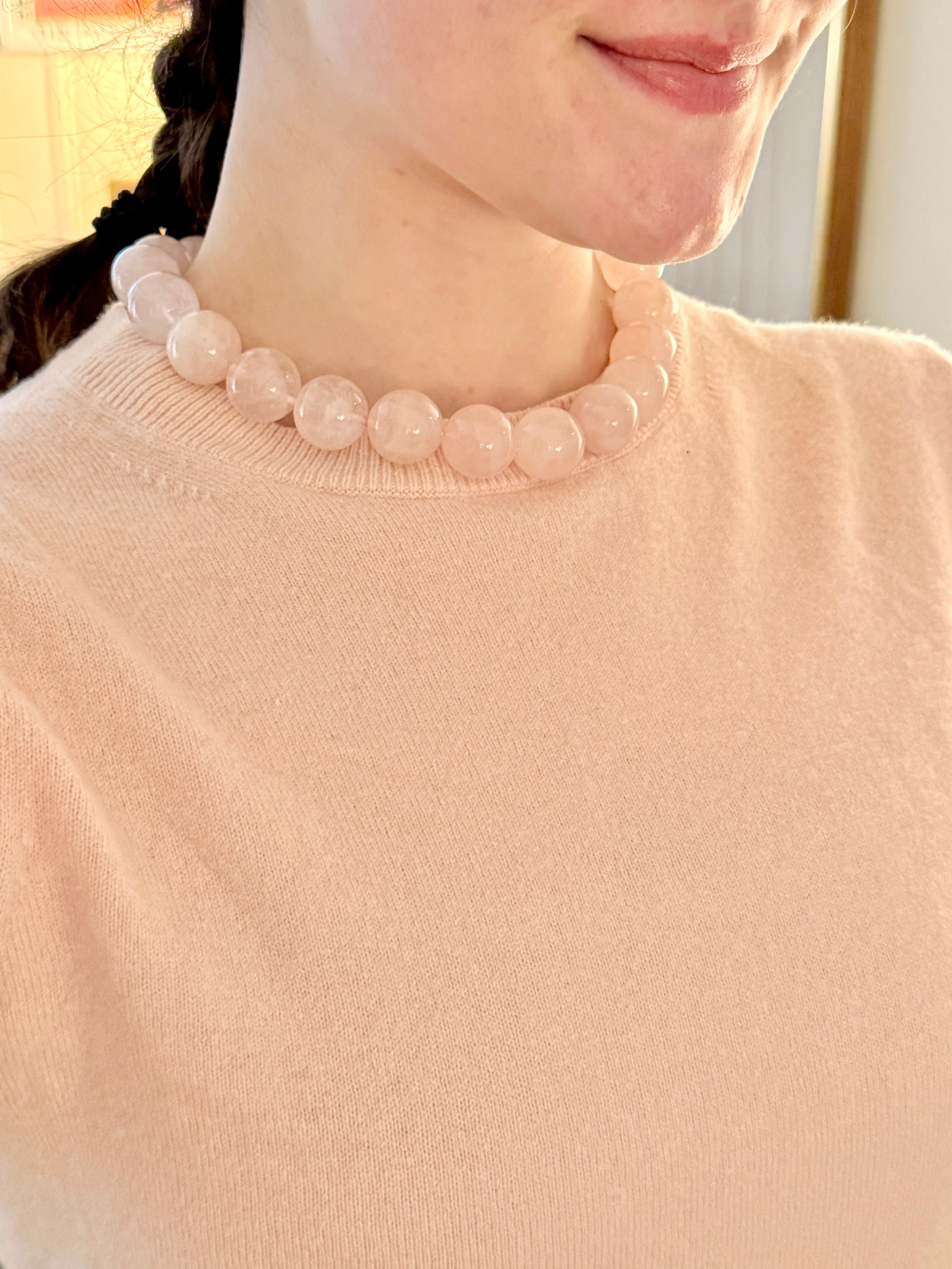 The most divine geunine rose quartz stunning necklace...