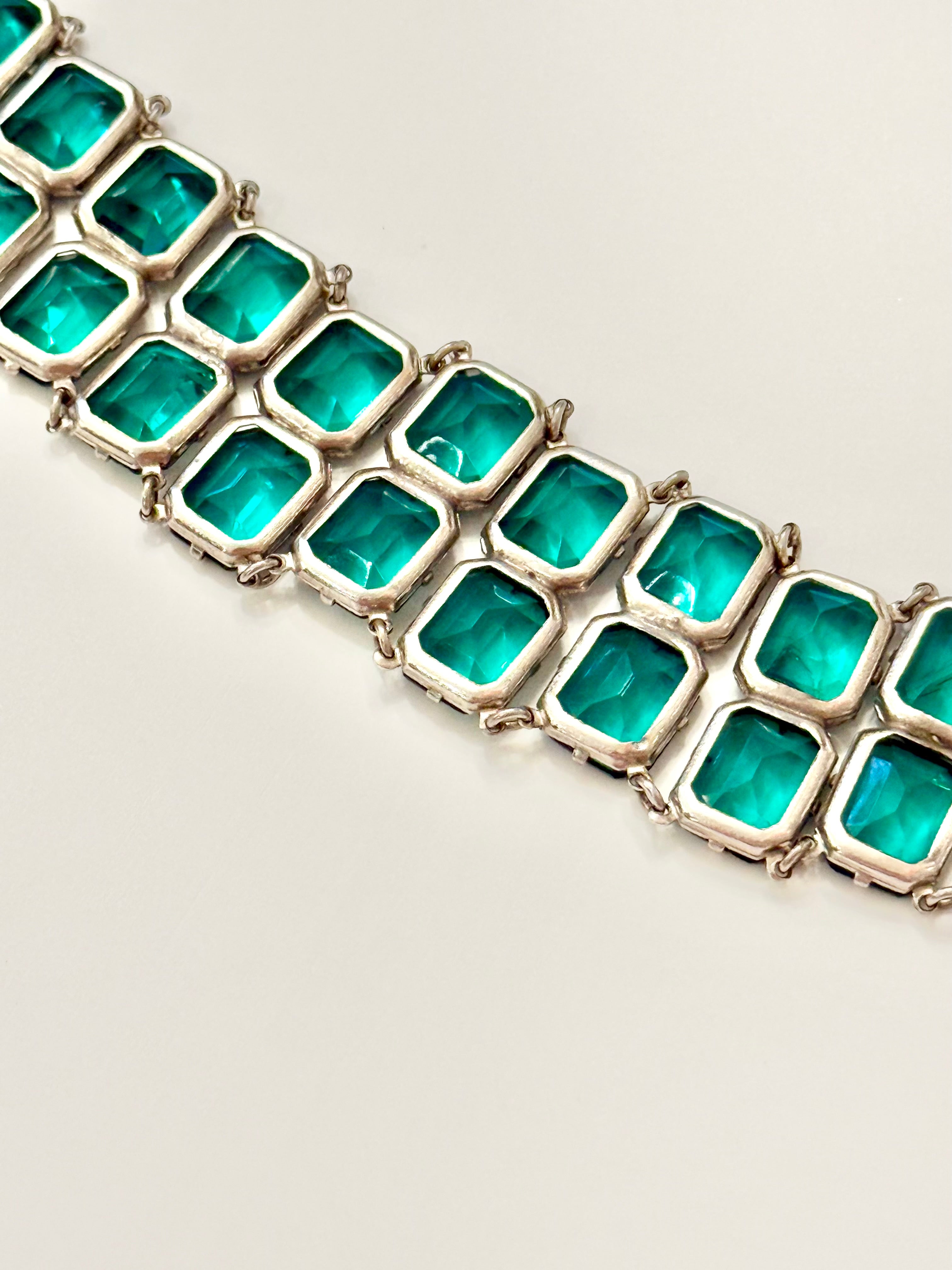 The most divine estate emerald glass bracelet