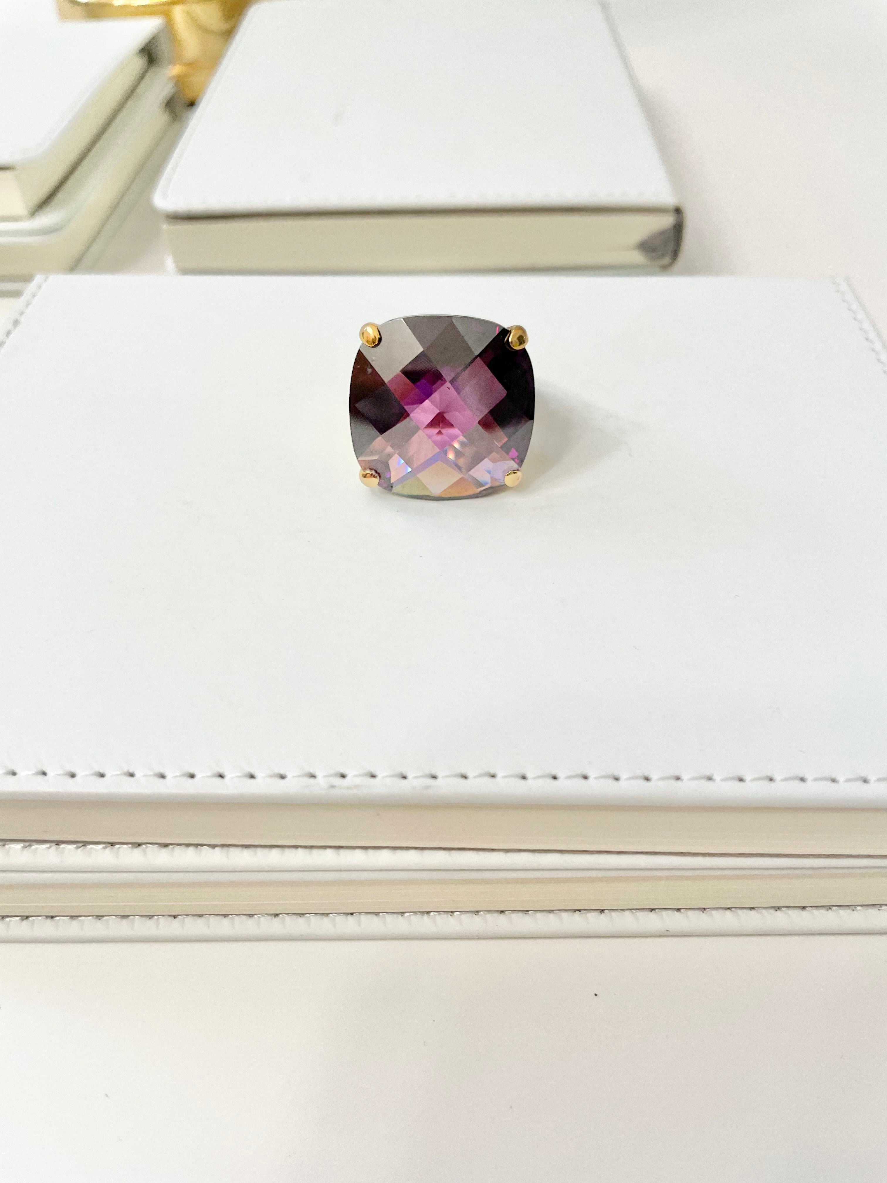 Vintage Martini cocktail ring, a rich hue of deep purple, faceted, and stunning!