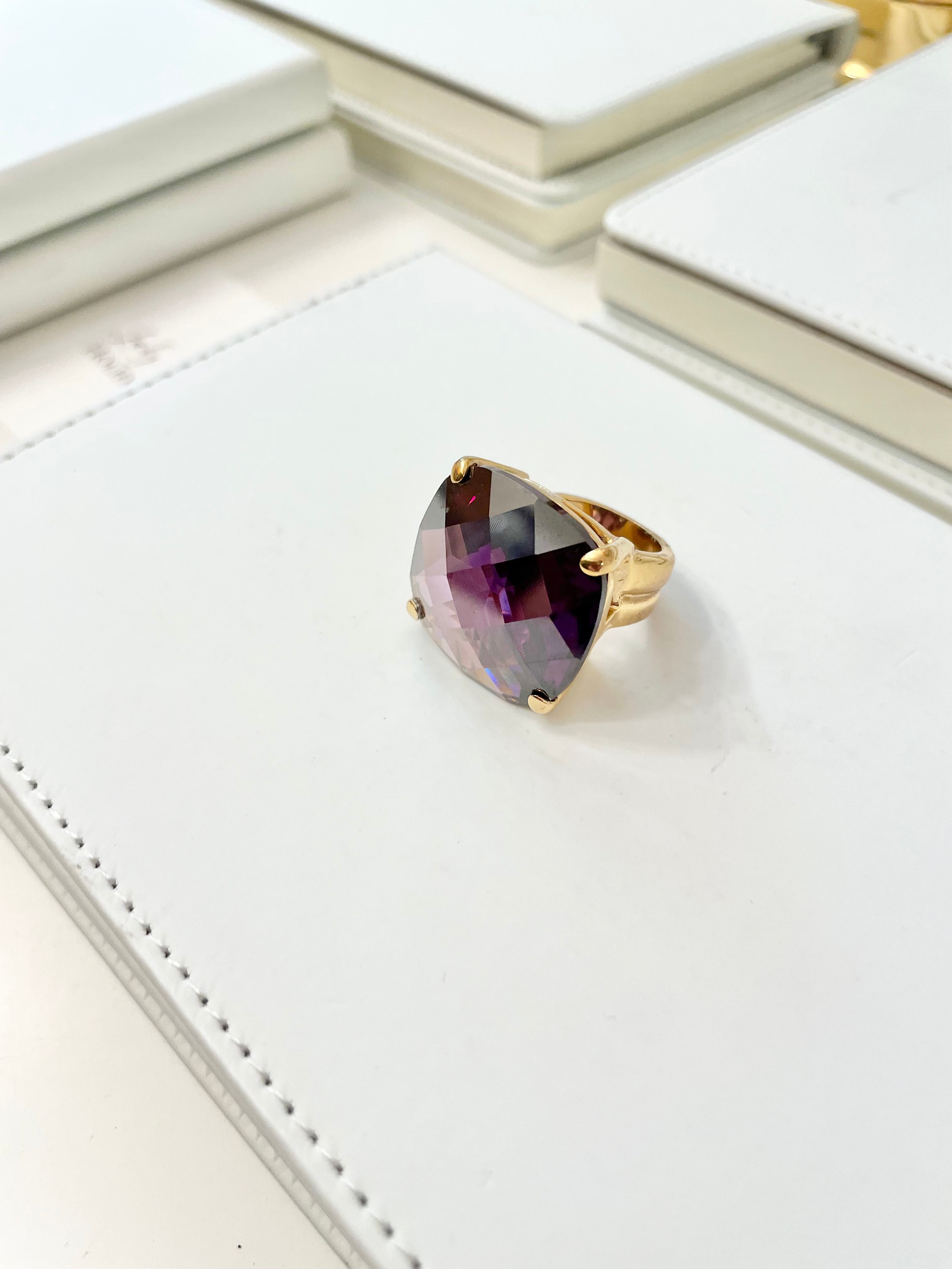 Vintage Martini cocktail ring, a rich hue of deep purple, faceted, and stunning!