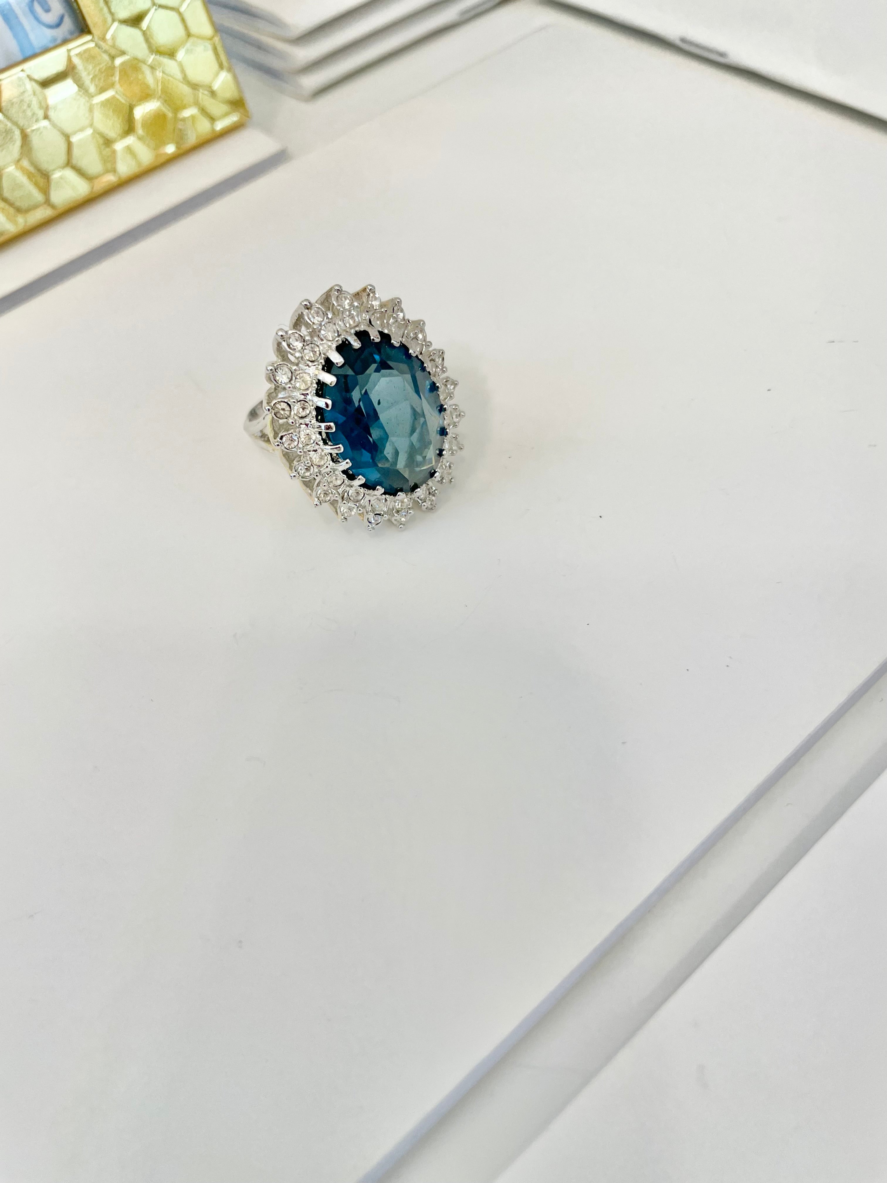 The most divine sapphire glass martini cocktail ring! So fabulous