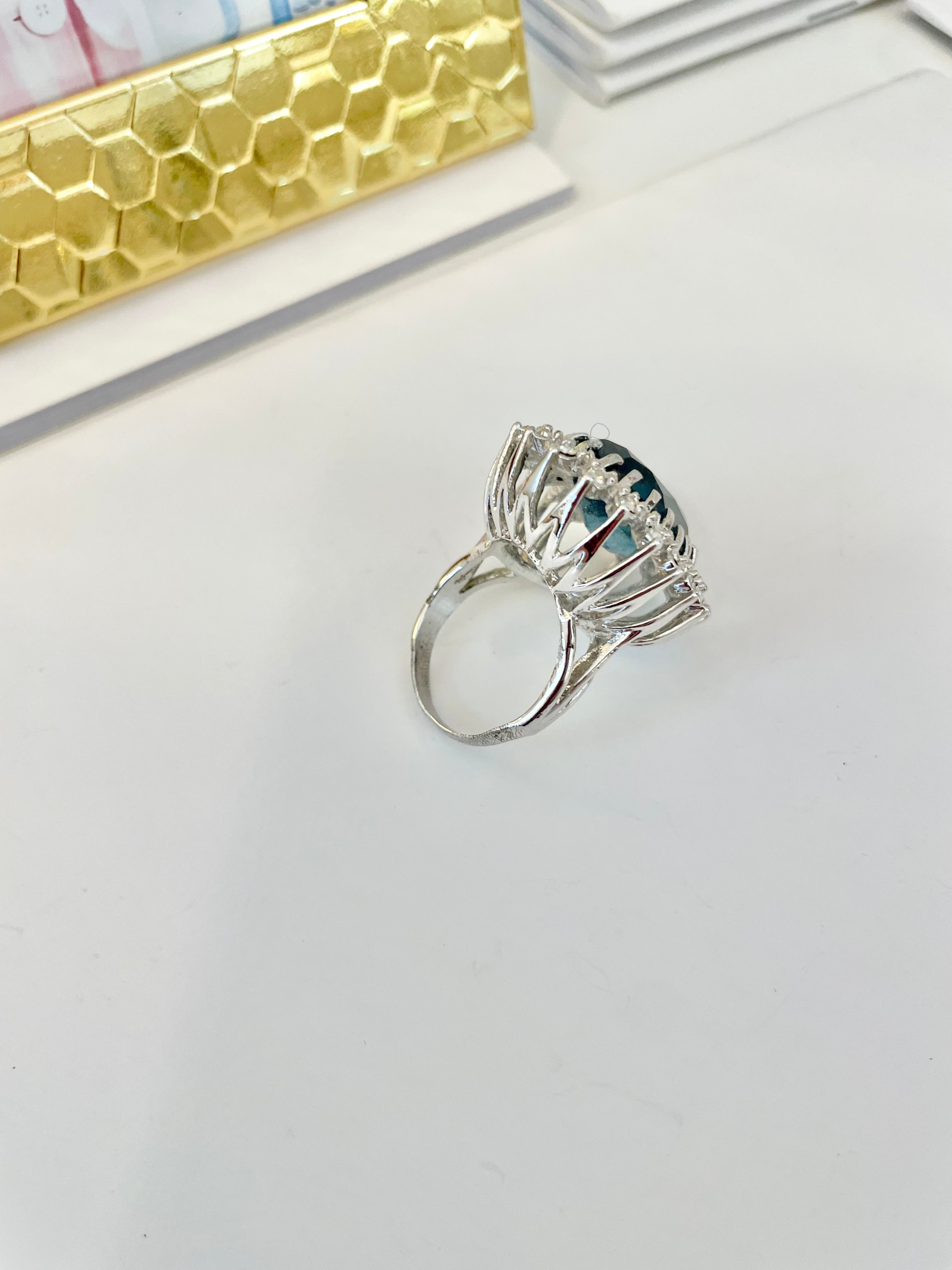 The most divine sapphire glass martini cocktail ring! So fabulous