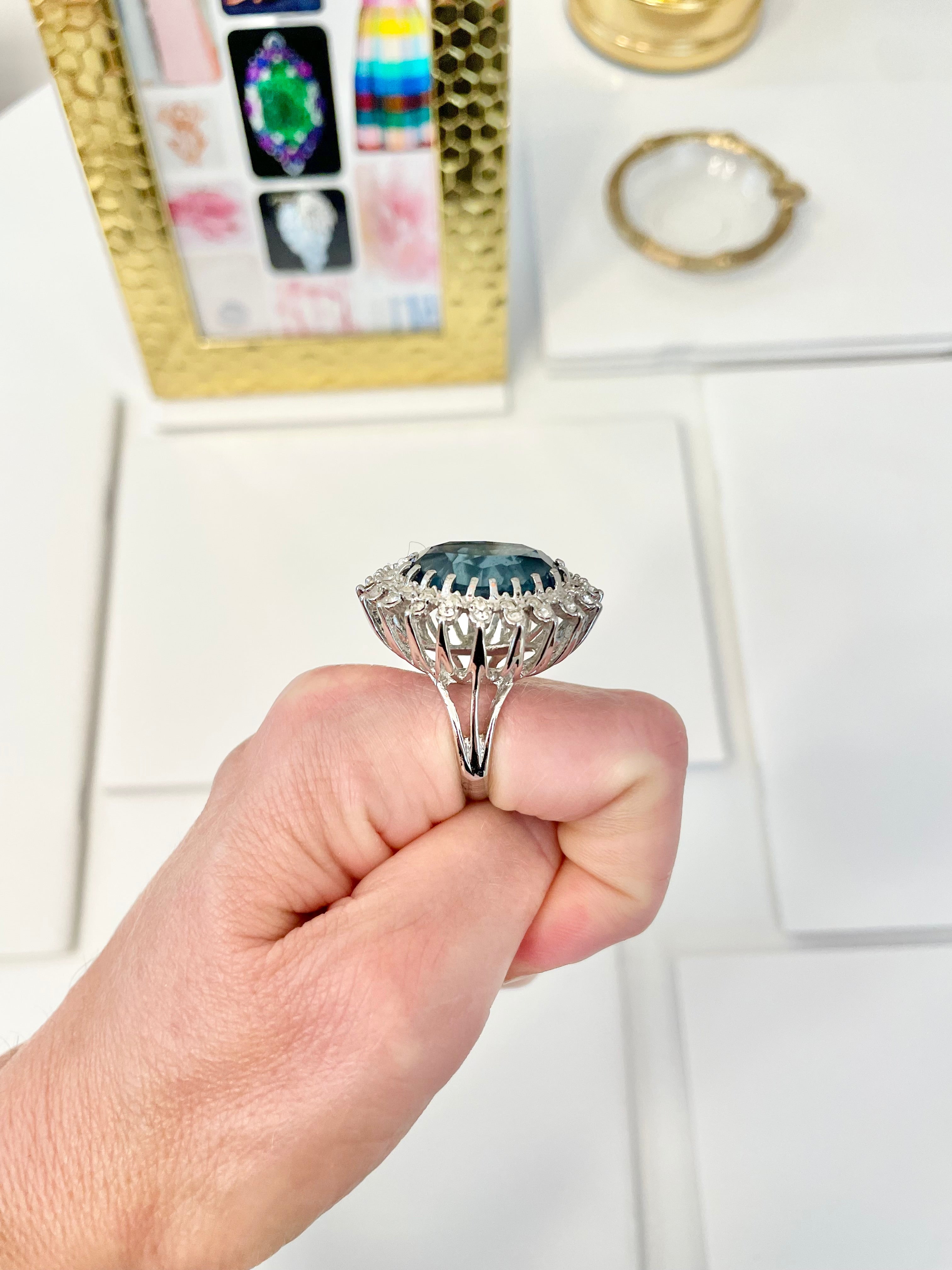 The most divine sapphire glass martini cocktail ring! So fabulous