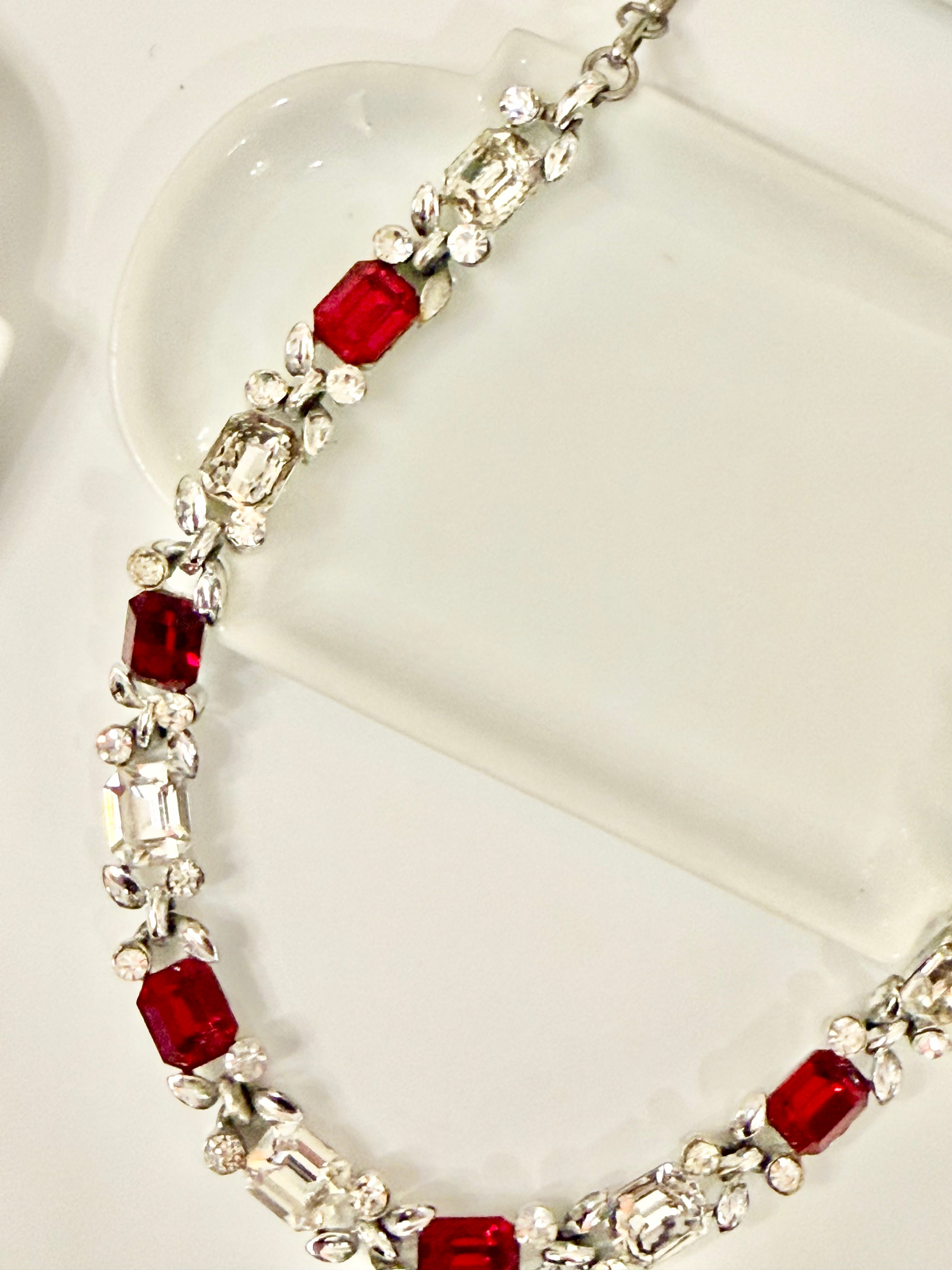 The most divine crystal and ruby glass collar necklace...