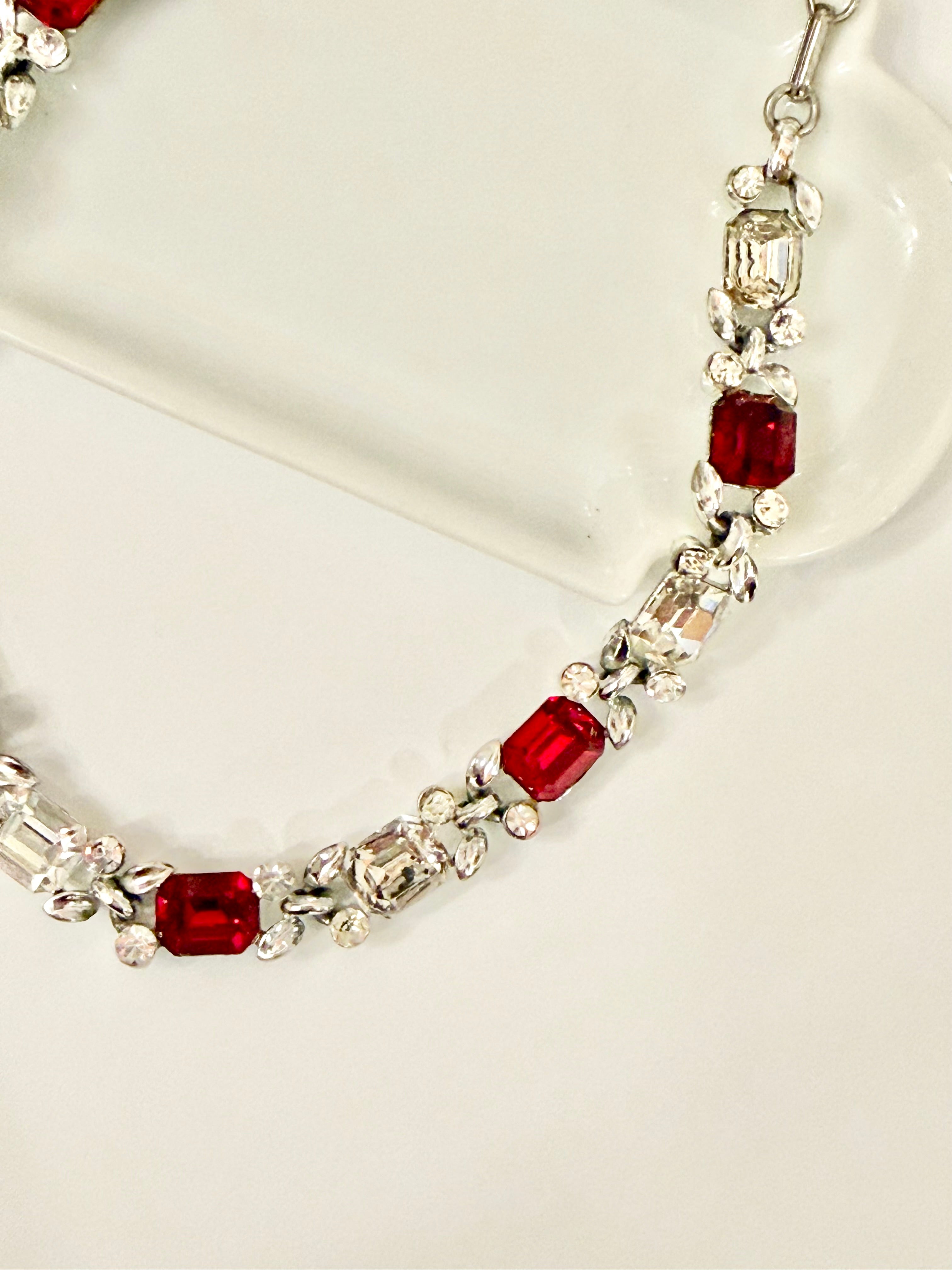 The most divine crystal and ruby glass collar necklace...