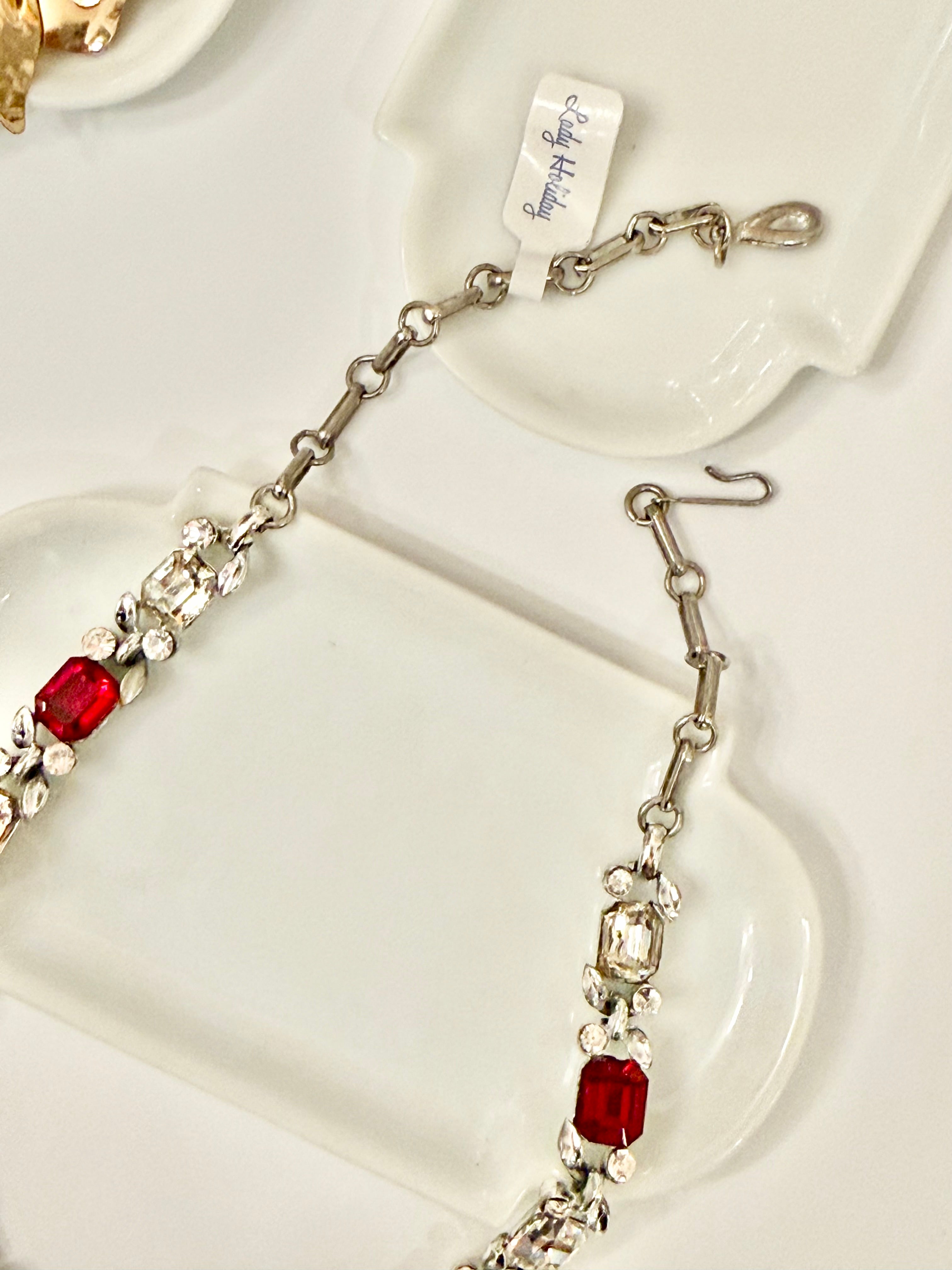 The most divine crystal and ruby glass collar necklace...