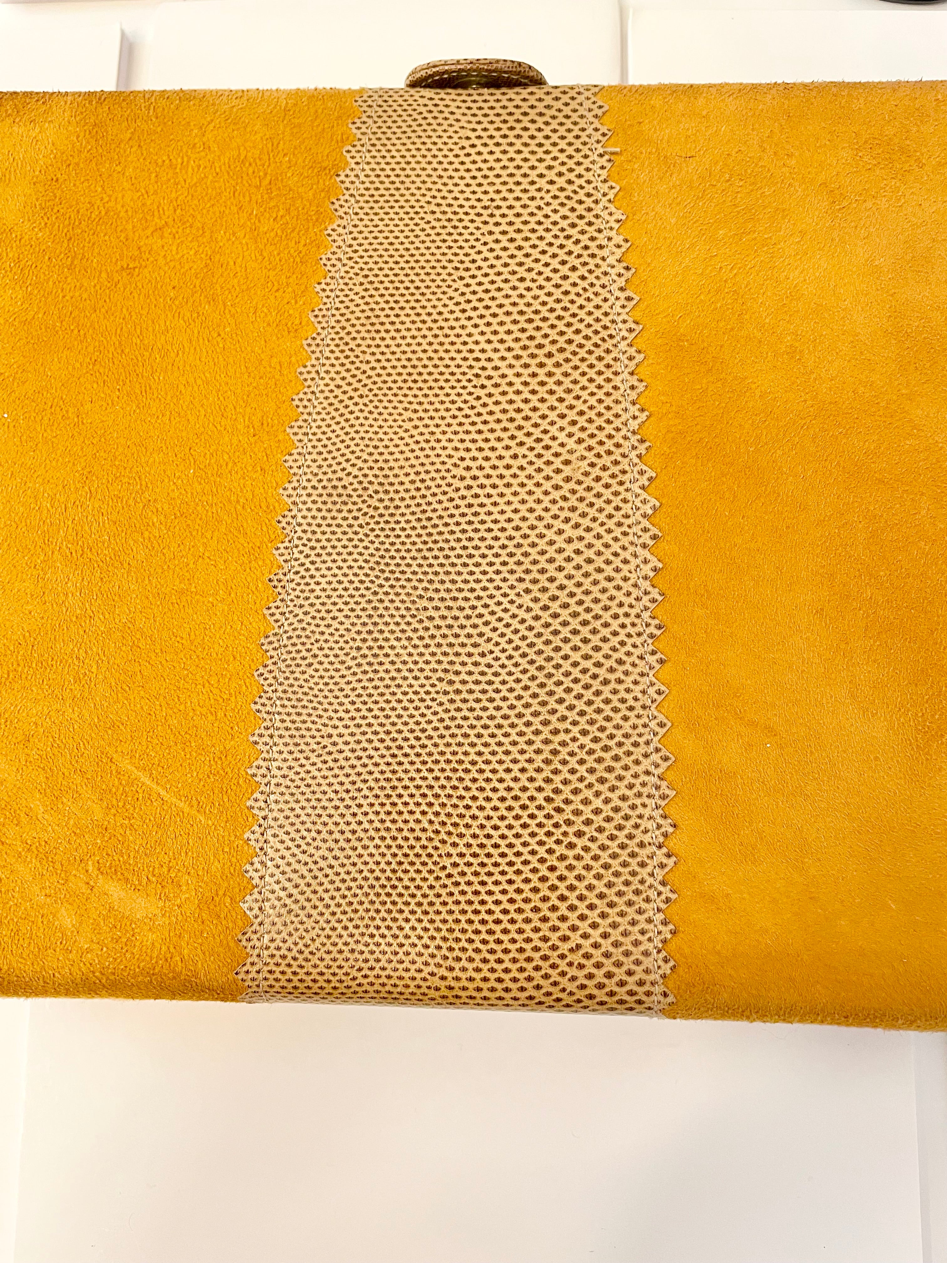 The most chic 1980's suede box clutch bag... so rare and classy.