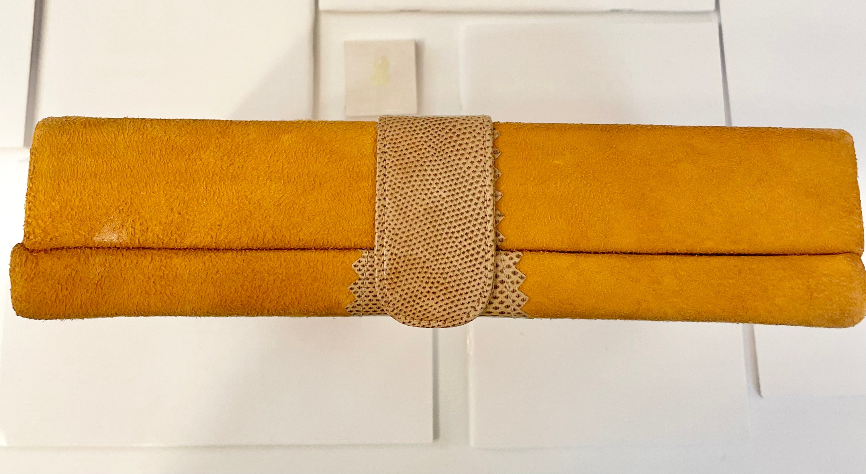 The most chic 1980's suede box clutch bag... so rare and classy.