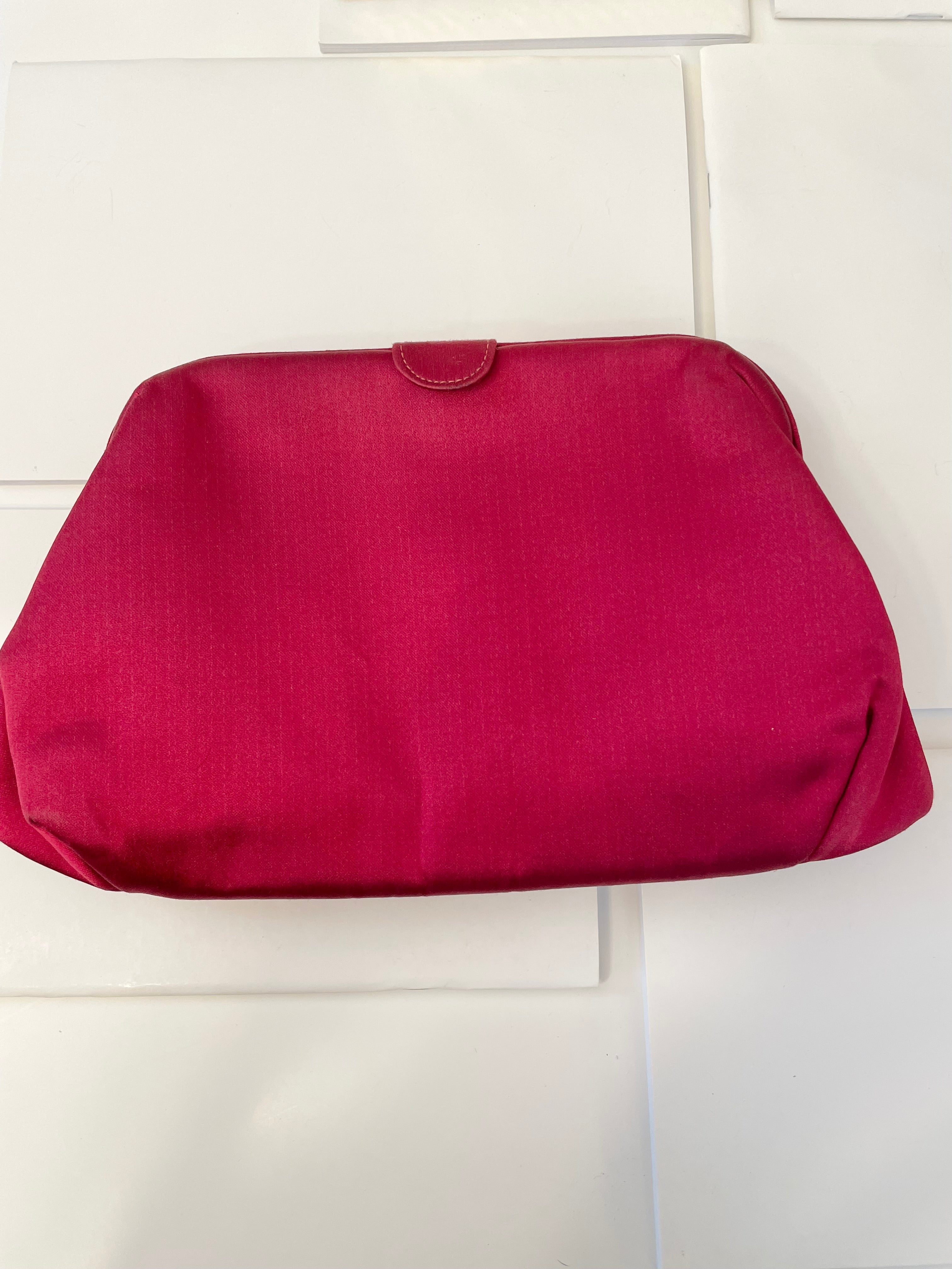 The most chic magenta satin and silk clutch bag.... the color is so rich