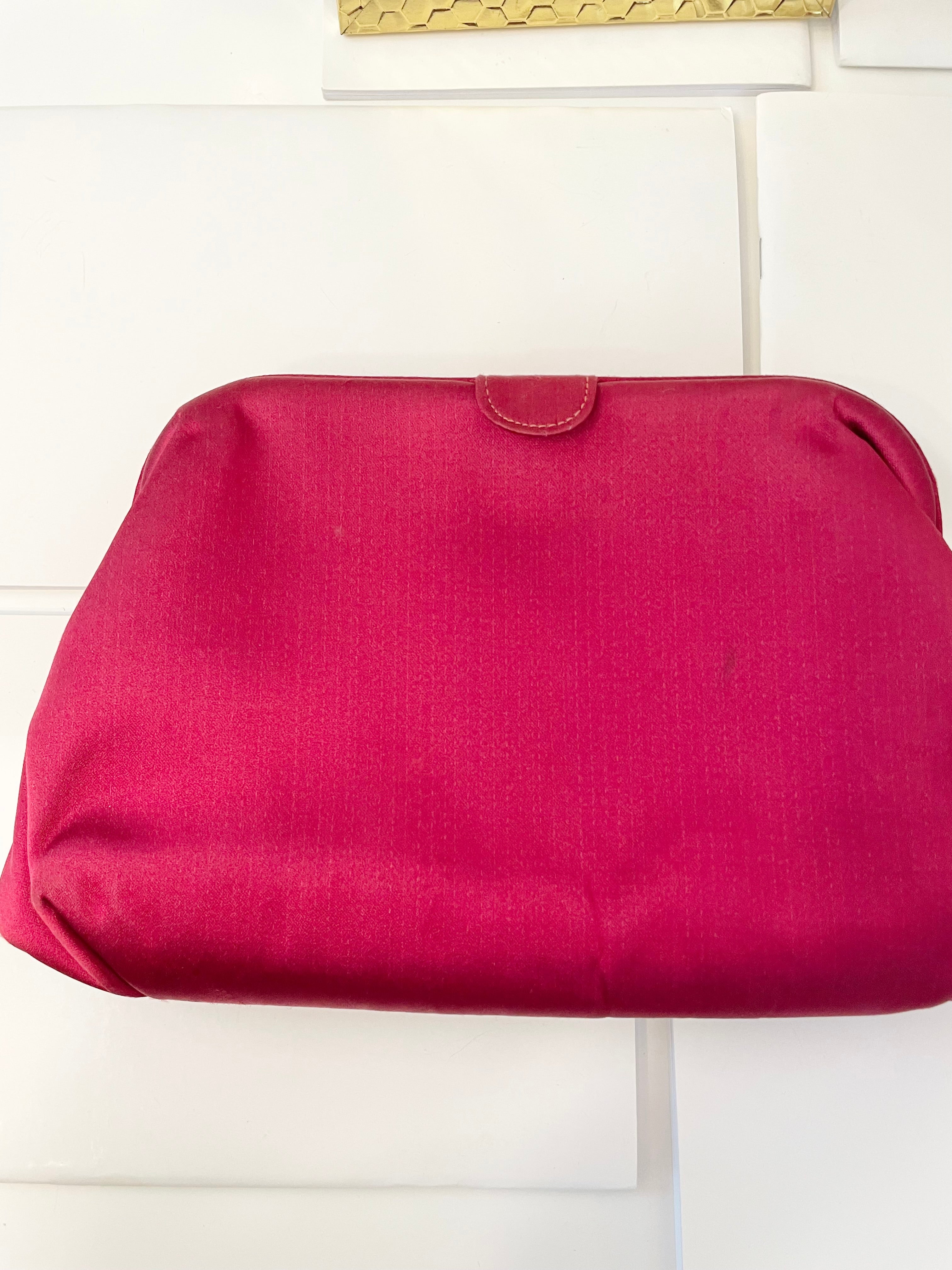 The most chic magenta satin and silk clutch bag.... the color is so rich