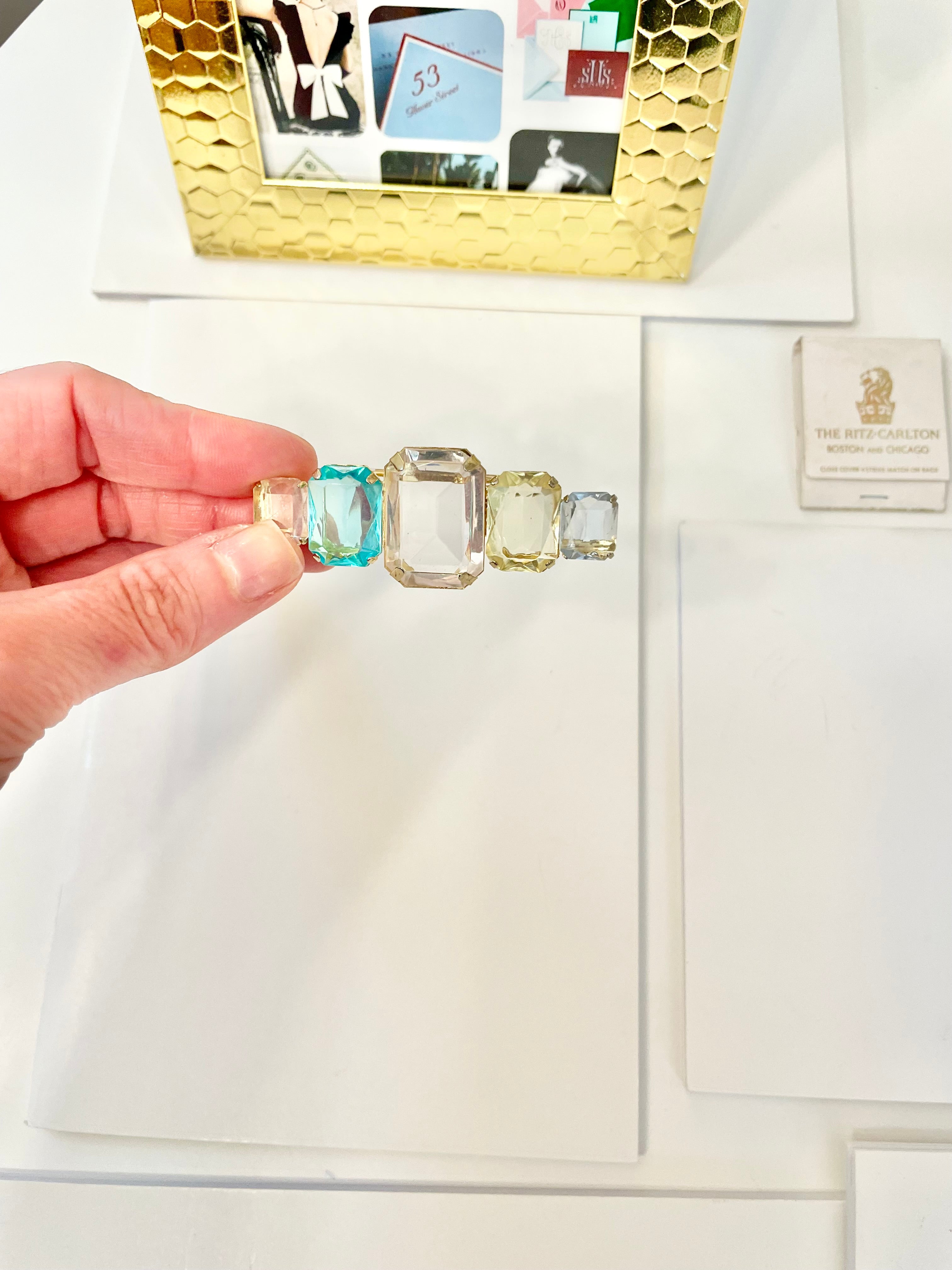 The most lovely pastel acrylic stone bar pin.... oh so feminine.