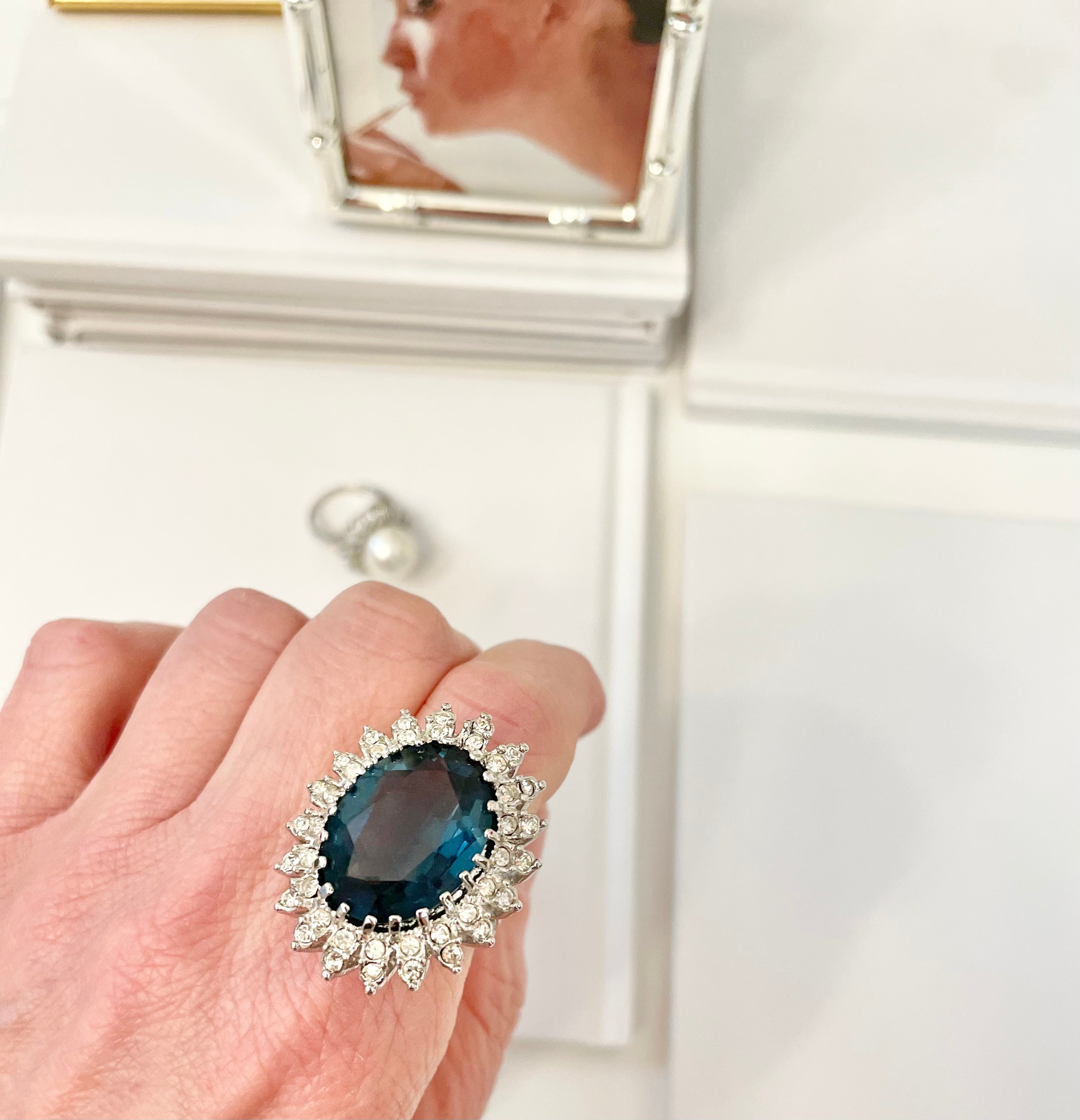 The Martini cocktail ring... a stunning sapphire glass delight!