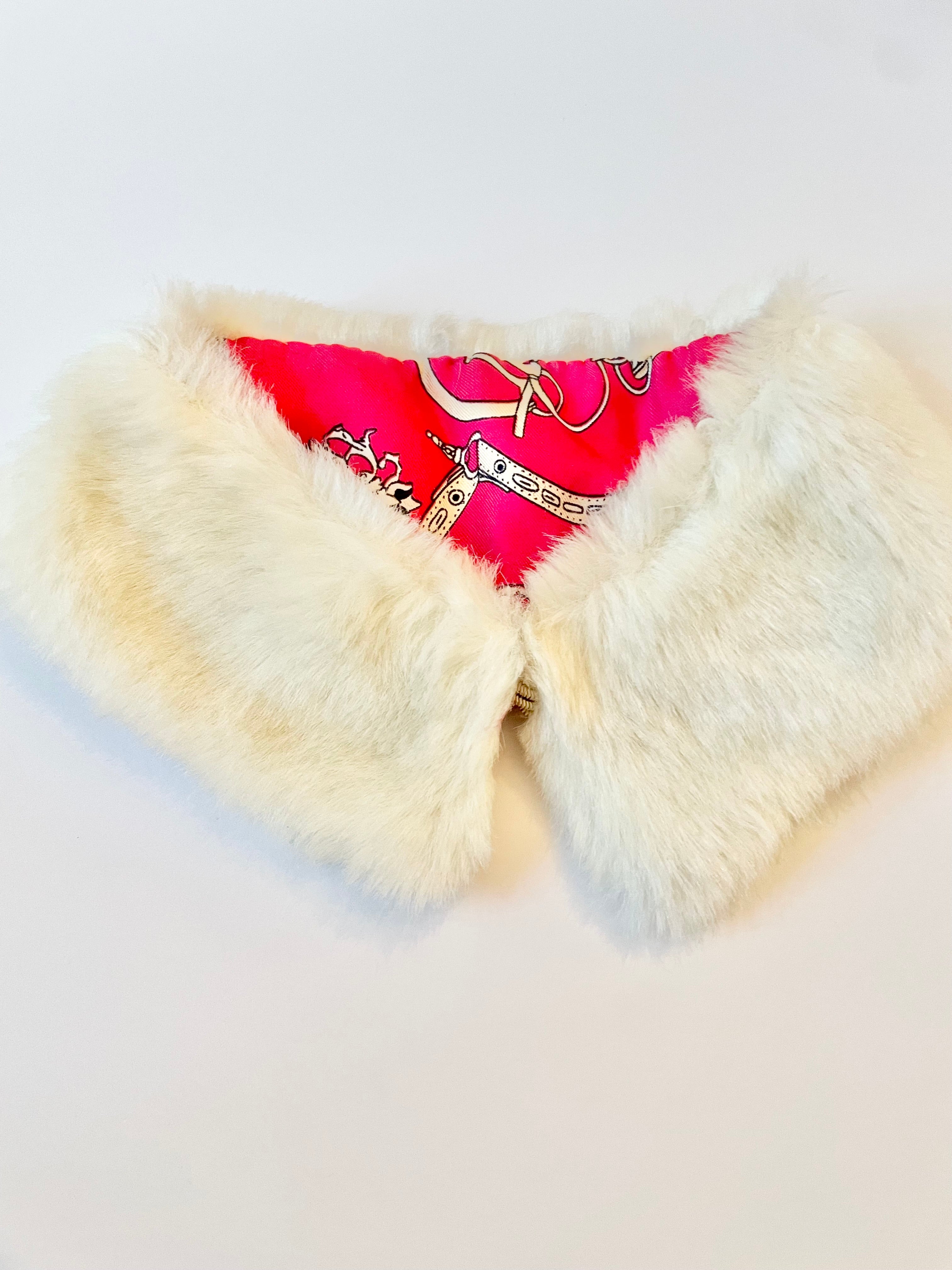 1950's faux blonde fur collar collar lined with Hermes.... so charming