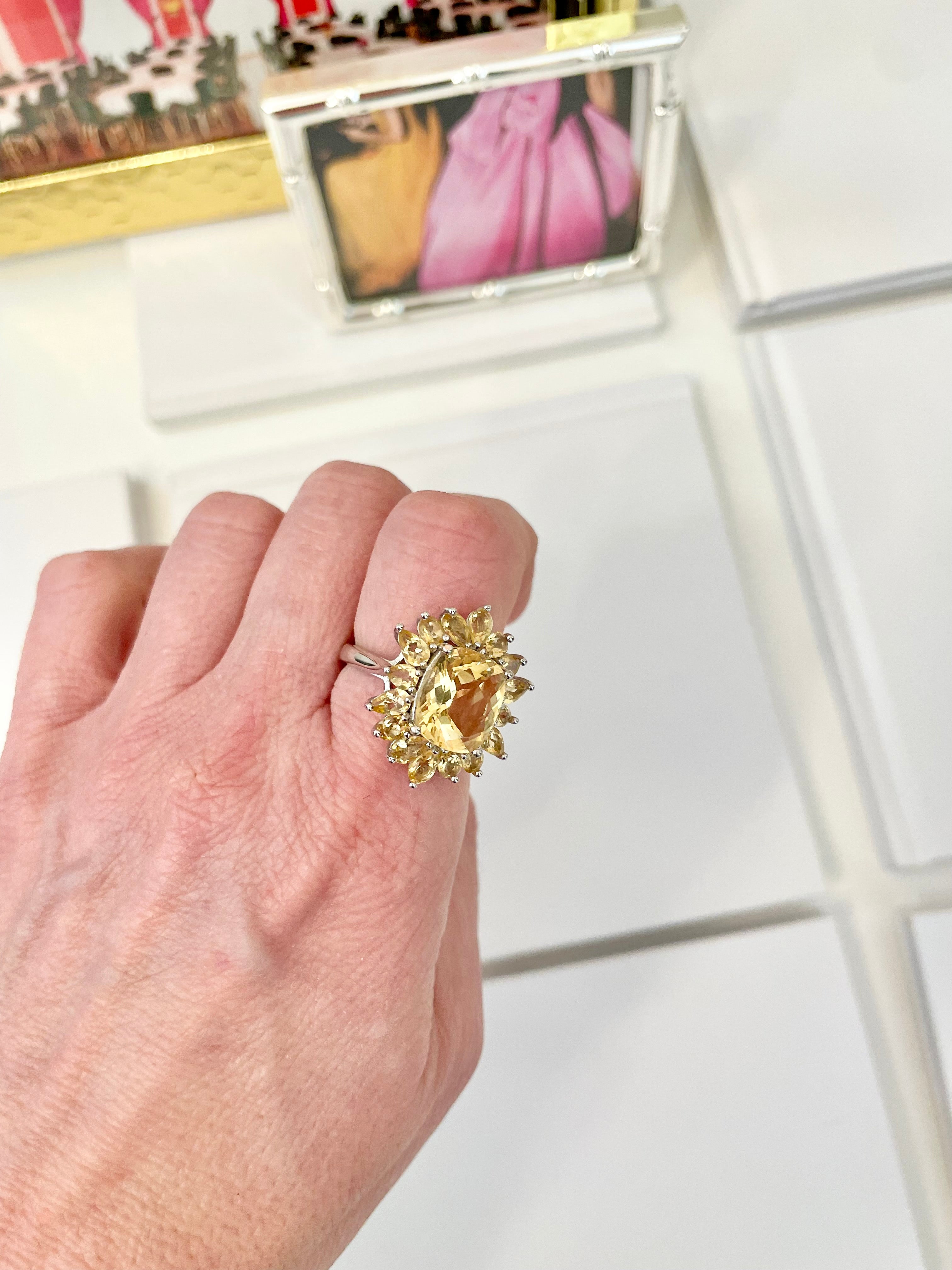The most lovely citrine glass cocktail ring... so classic.