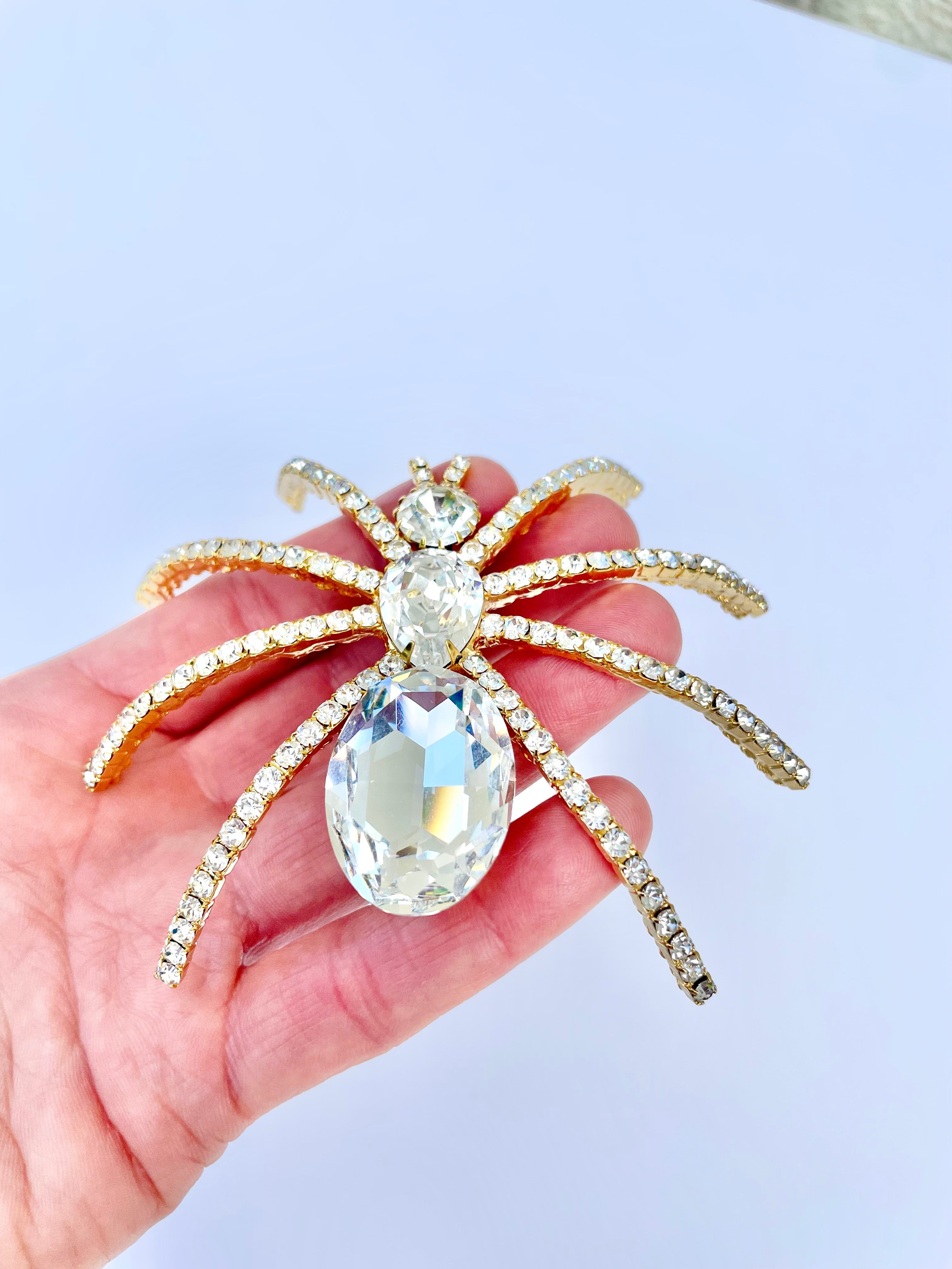 The Cheeky lady loves a dramatic brooch, this spider is a conversation piece!