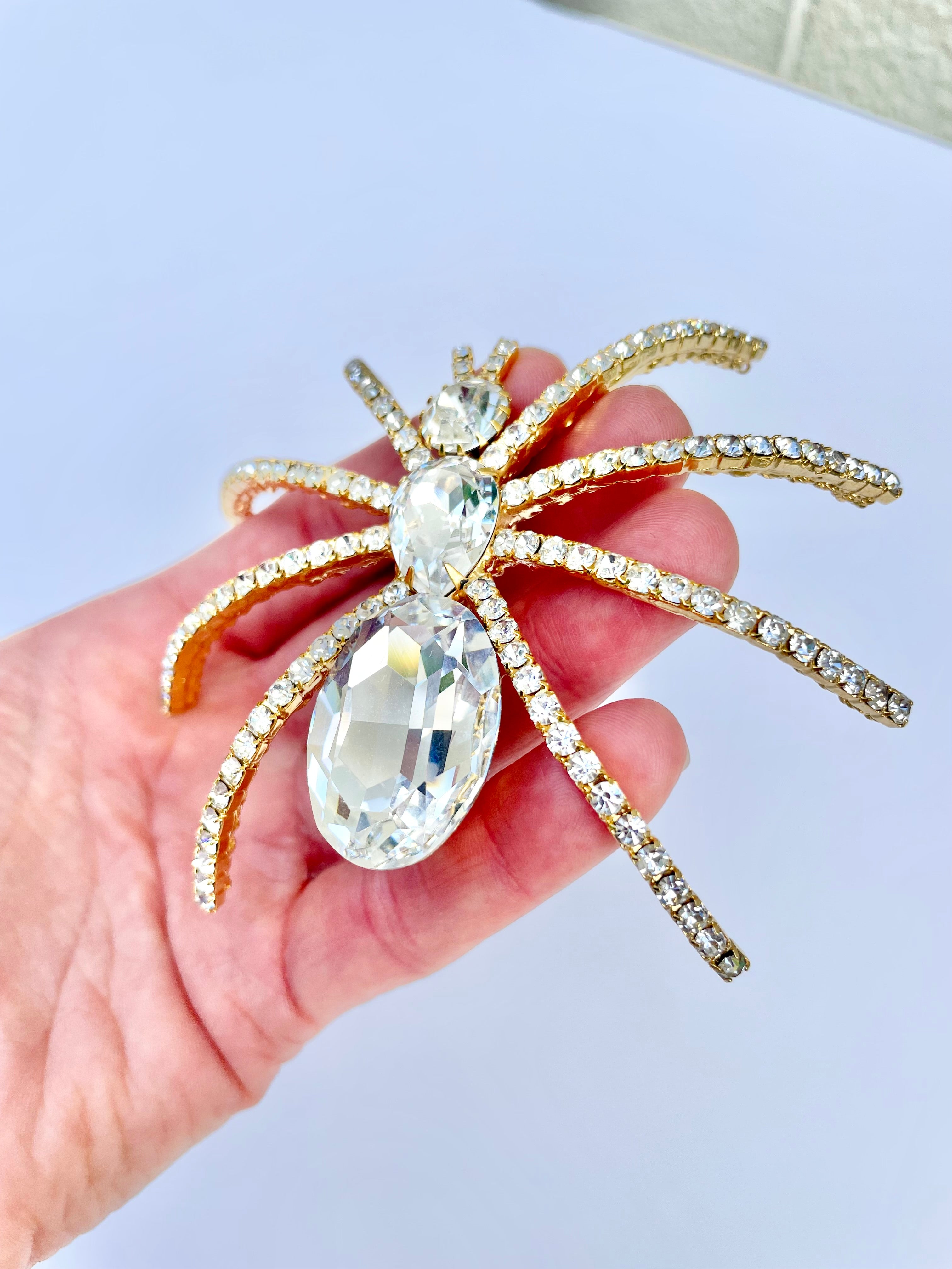 The Cheeky lady loves a dramatic brooch, this spider is a conversation piece!