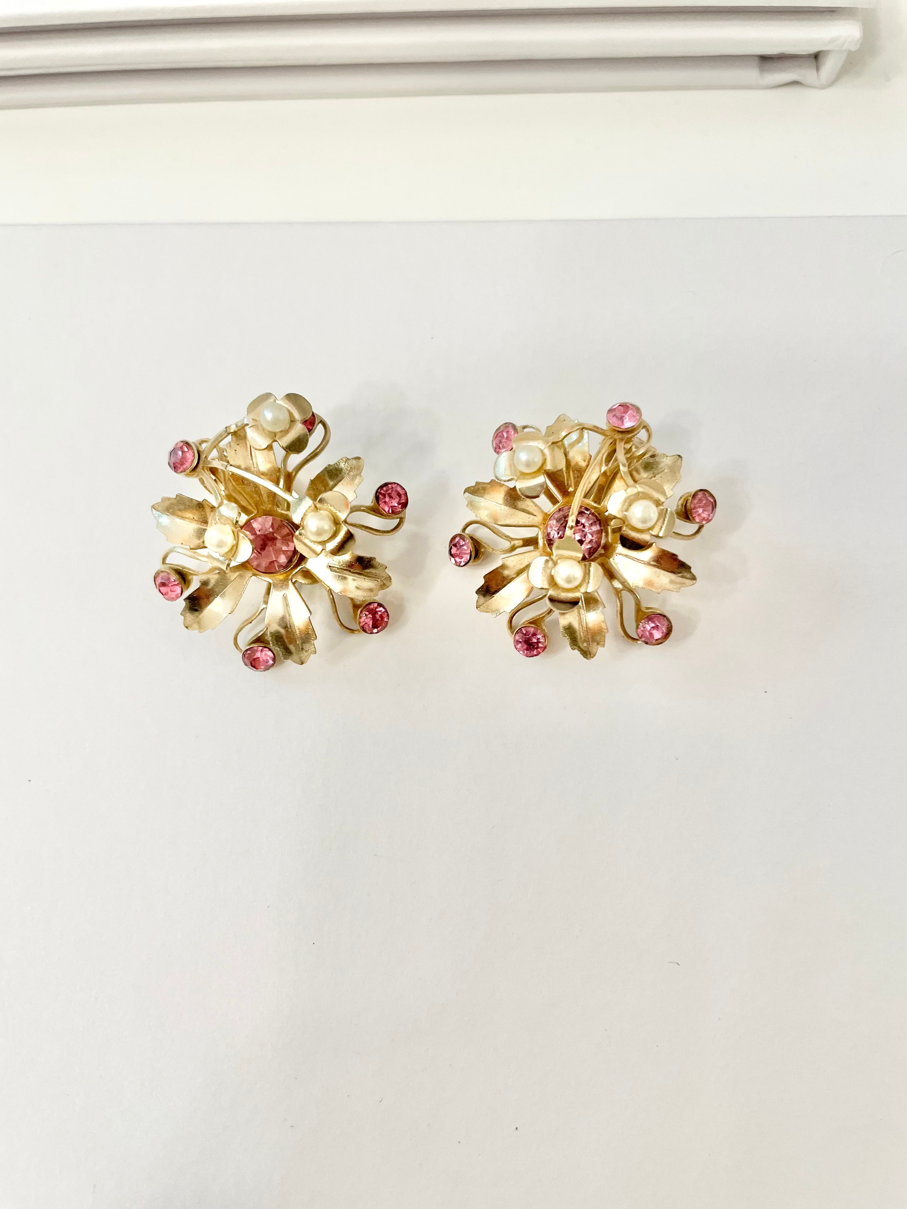 The Flirty Gal and her maddening love of everything pink! These pink and pearl sculpted flower earrings are pure perfection!