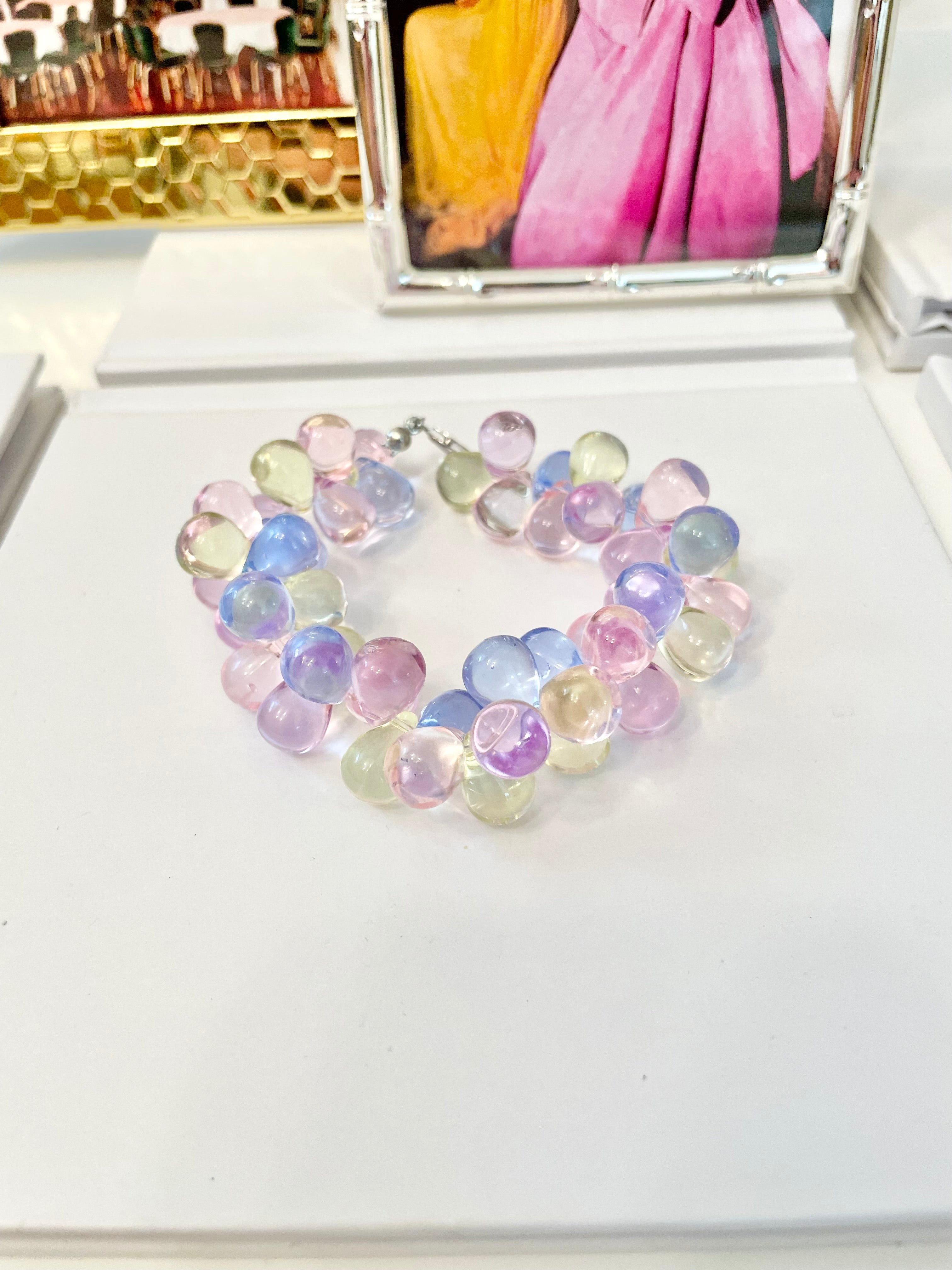 The happy hostess and her love of color.. This lucite bracelet is truly divine.