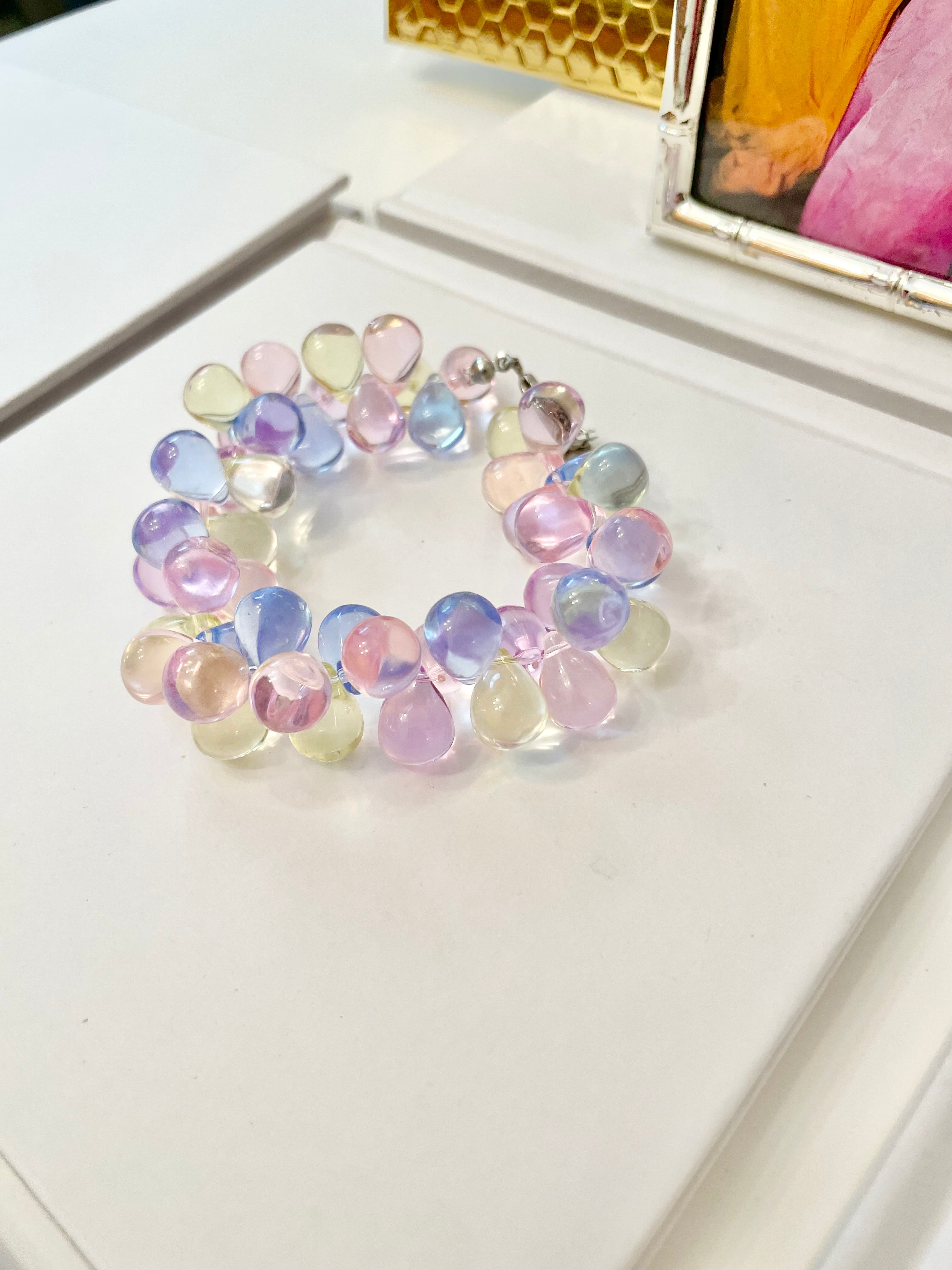 The happy hostess and her love of color.. This lucite bracelet is truly divine.