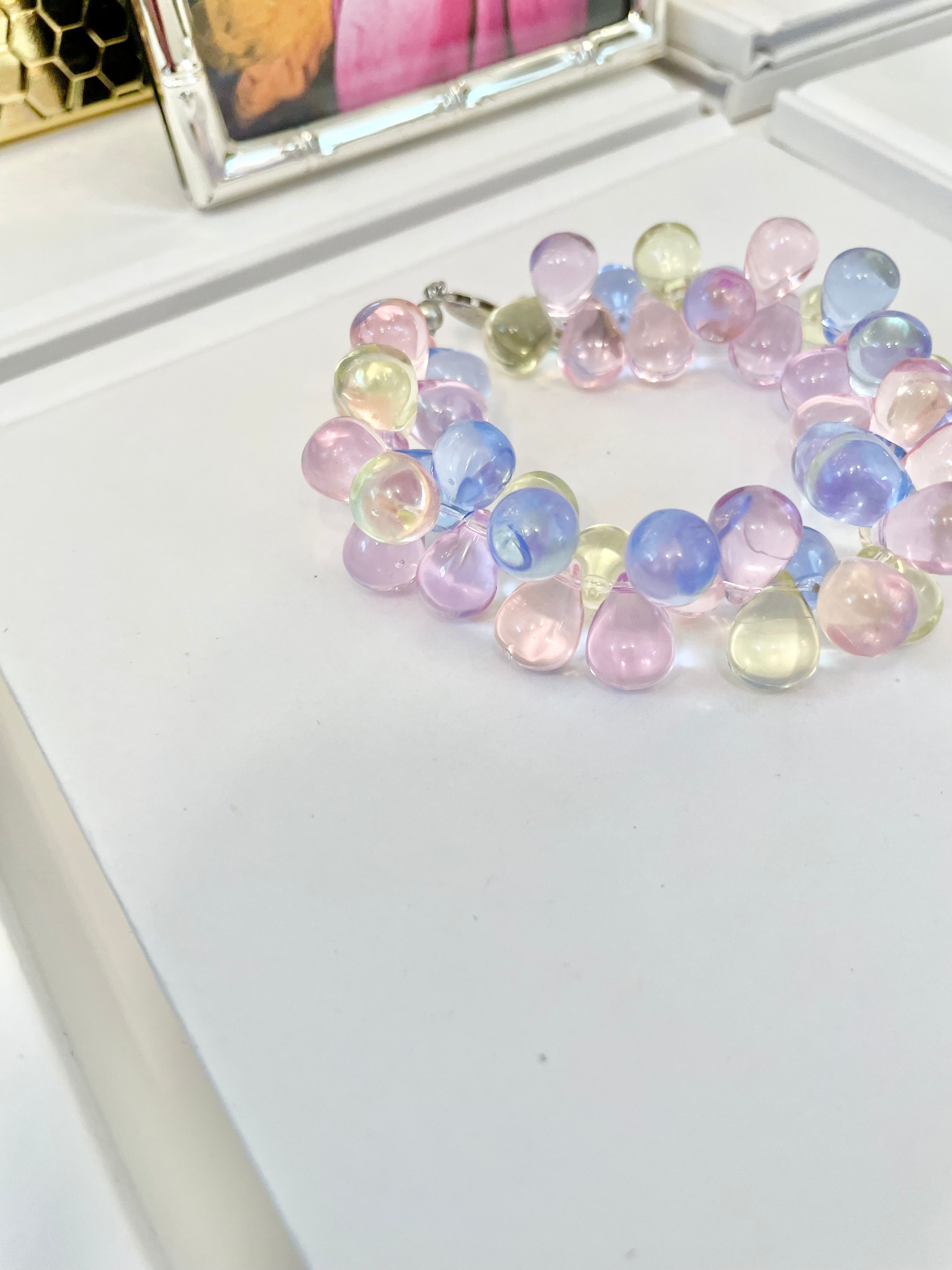 The happy hostess and her love of color.. This lucite bracelet is truly divine.