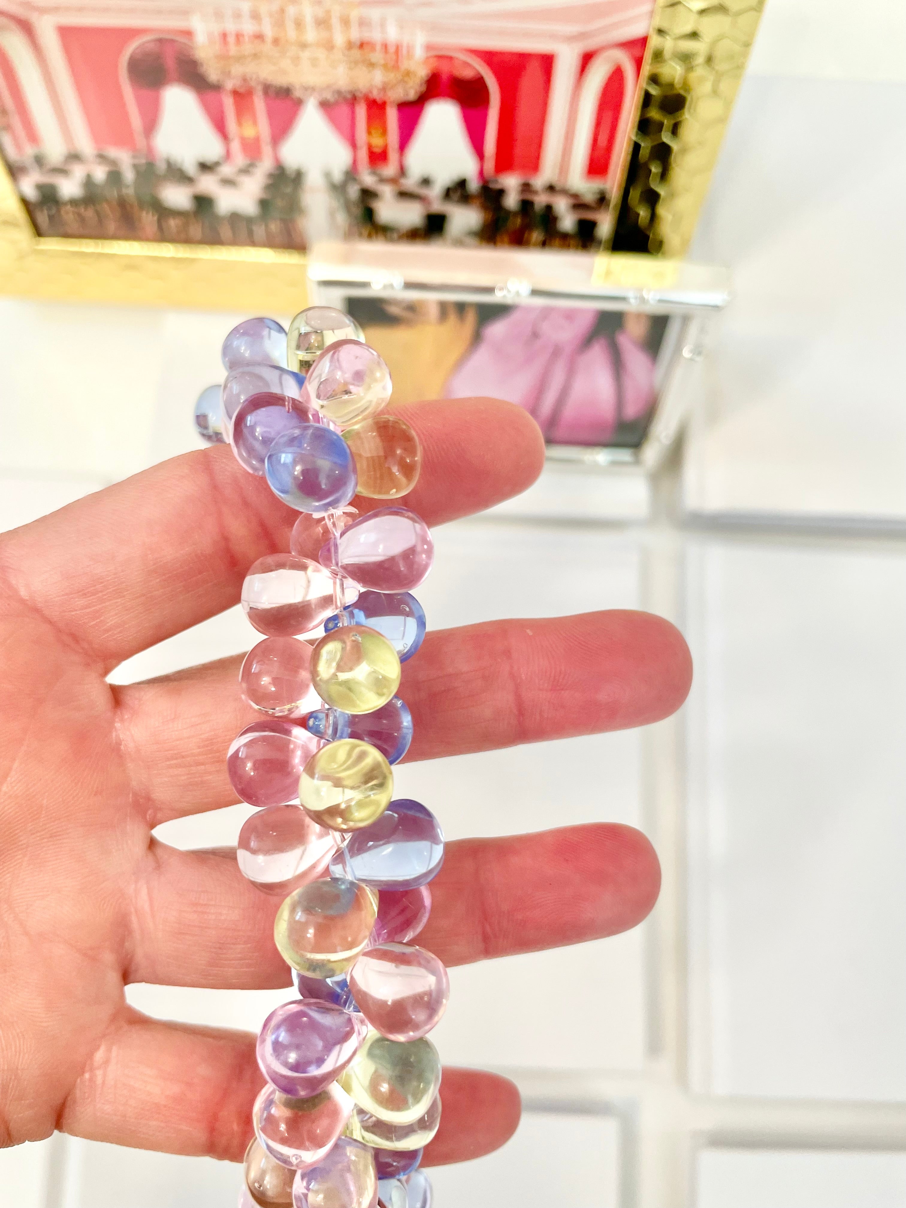 The happy hostess and her love of color.. This lucite bracelet is truly divine.